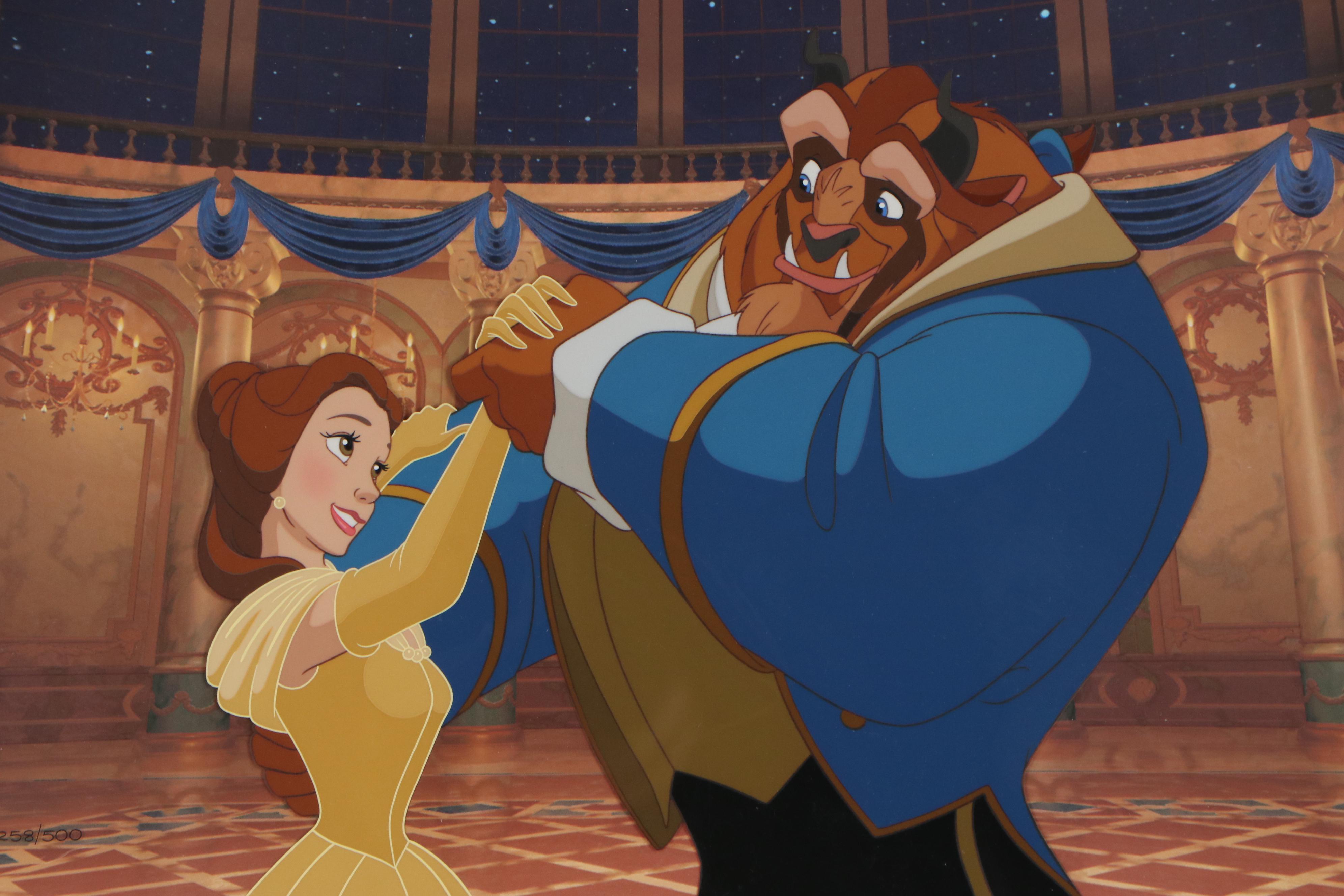 Walt Disney Hand-Painted Animation Cel from Beauty and the Beast, 1991