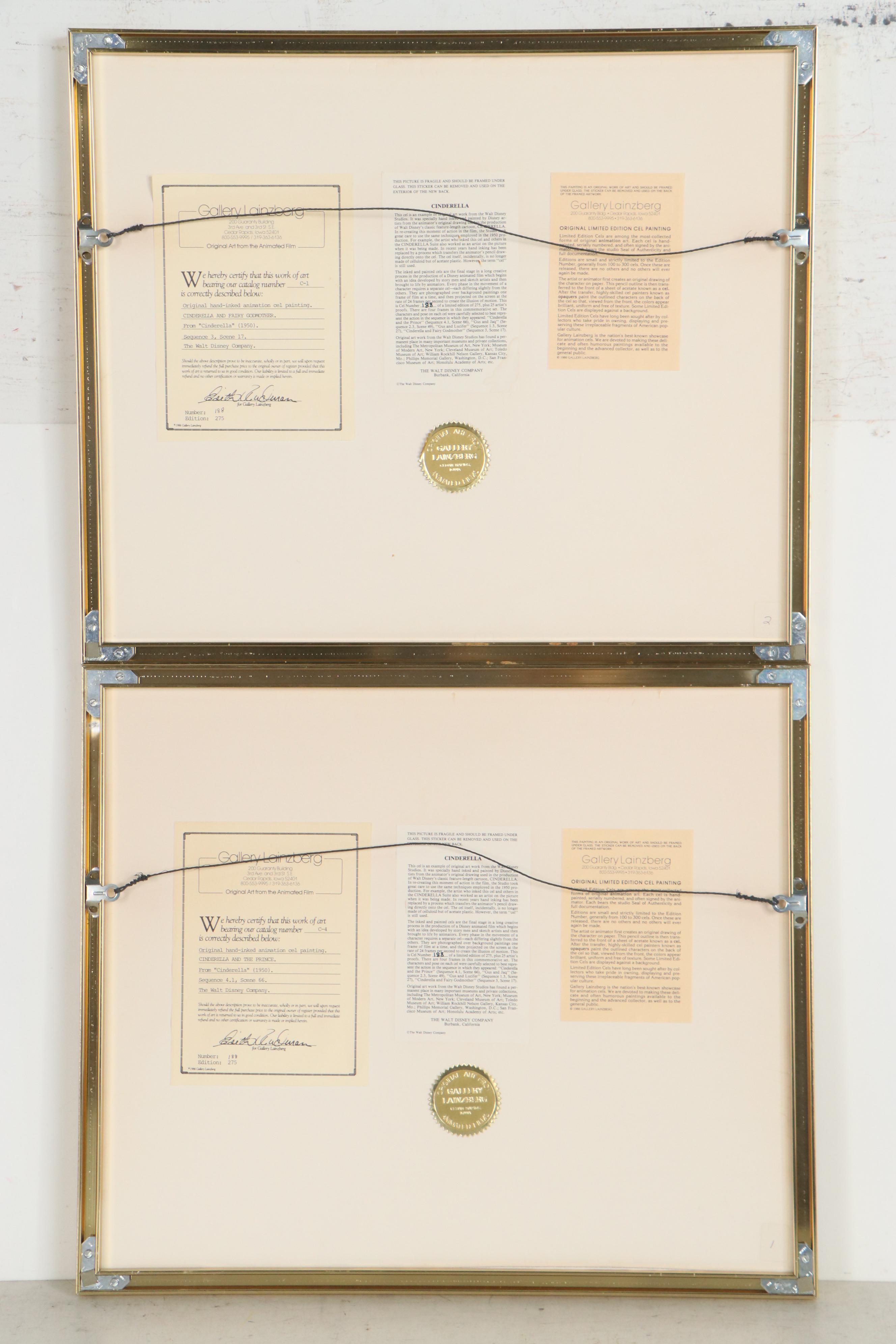 Walt Disney Hand-Inked Animation Cel From Cinderella, 1950