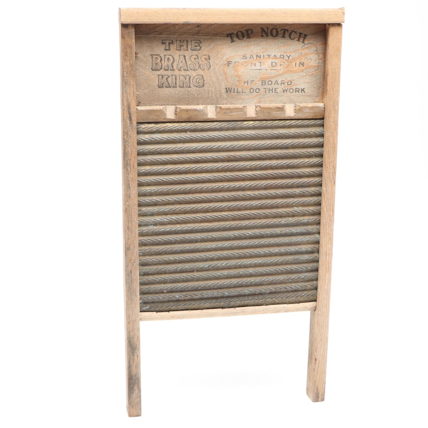 National Washboard Co. Brass and Wood Washboard No. 801