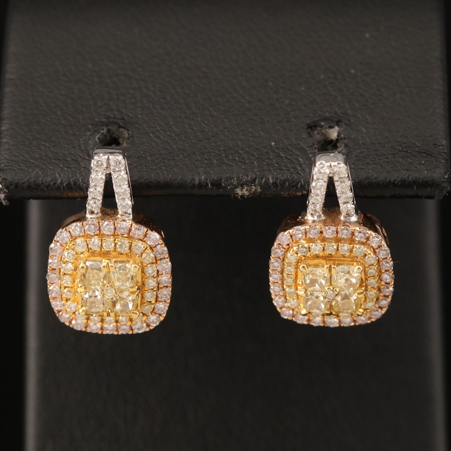 Damas 18K 1.04 CTW Diamond Earrings