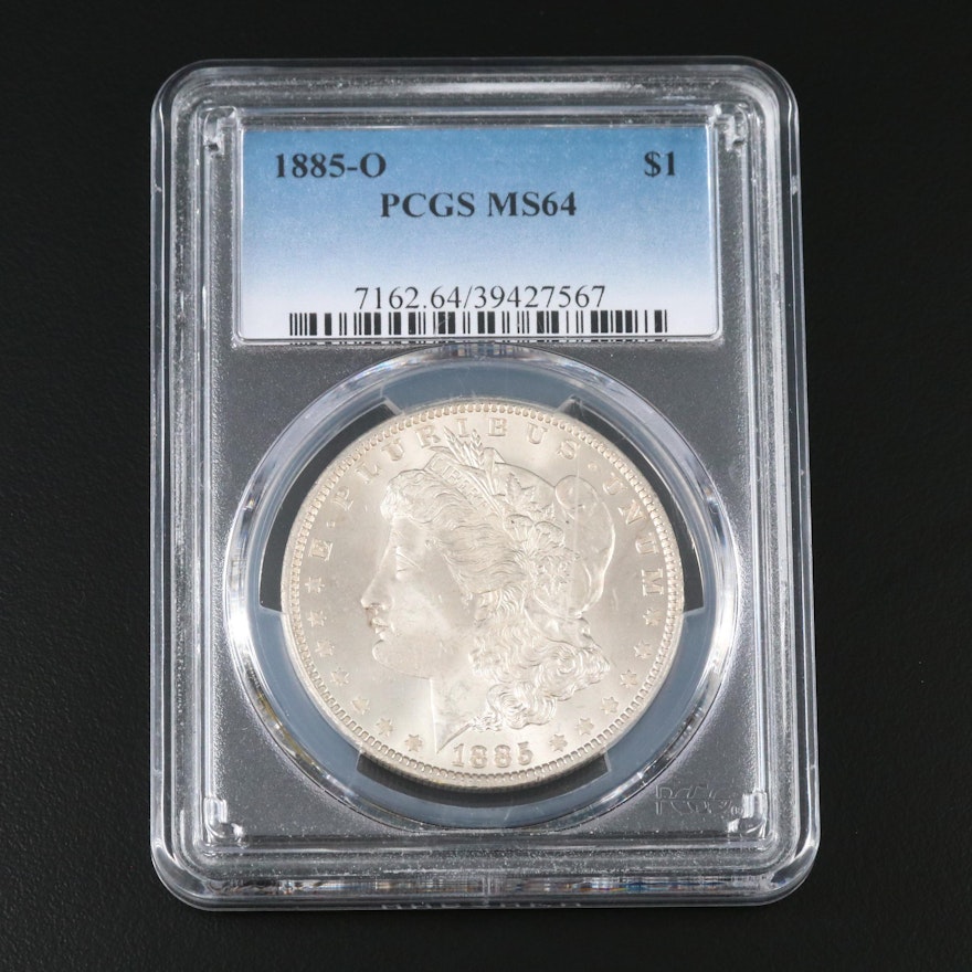 PCGS Graded MS64 1885-O Morgan Silver Dollar