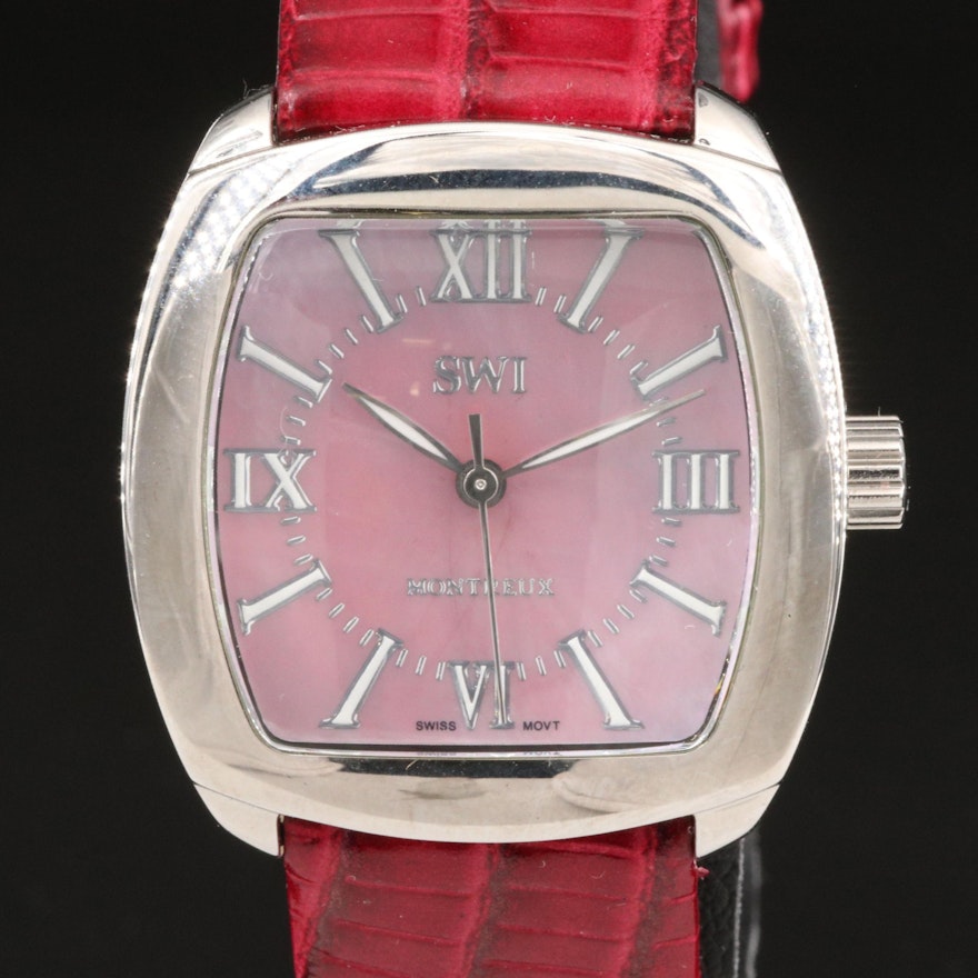 Swiss Watch International "Montreux" Wristwatch with Pink Mother of Pearl Dial