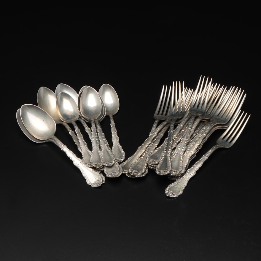 Simeon and George Rogers Nickel Silver Flatware Set, Early 20th Century