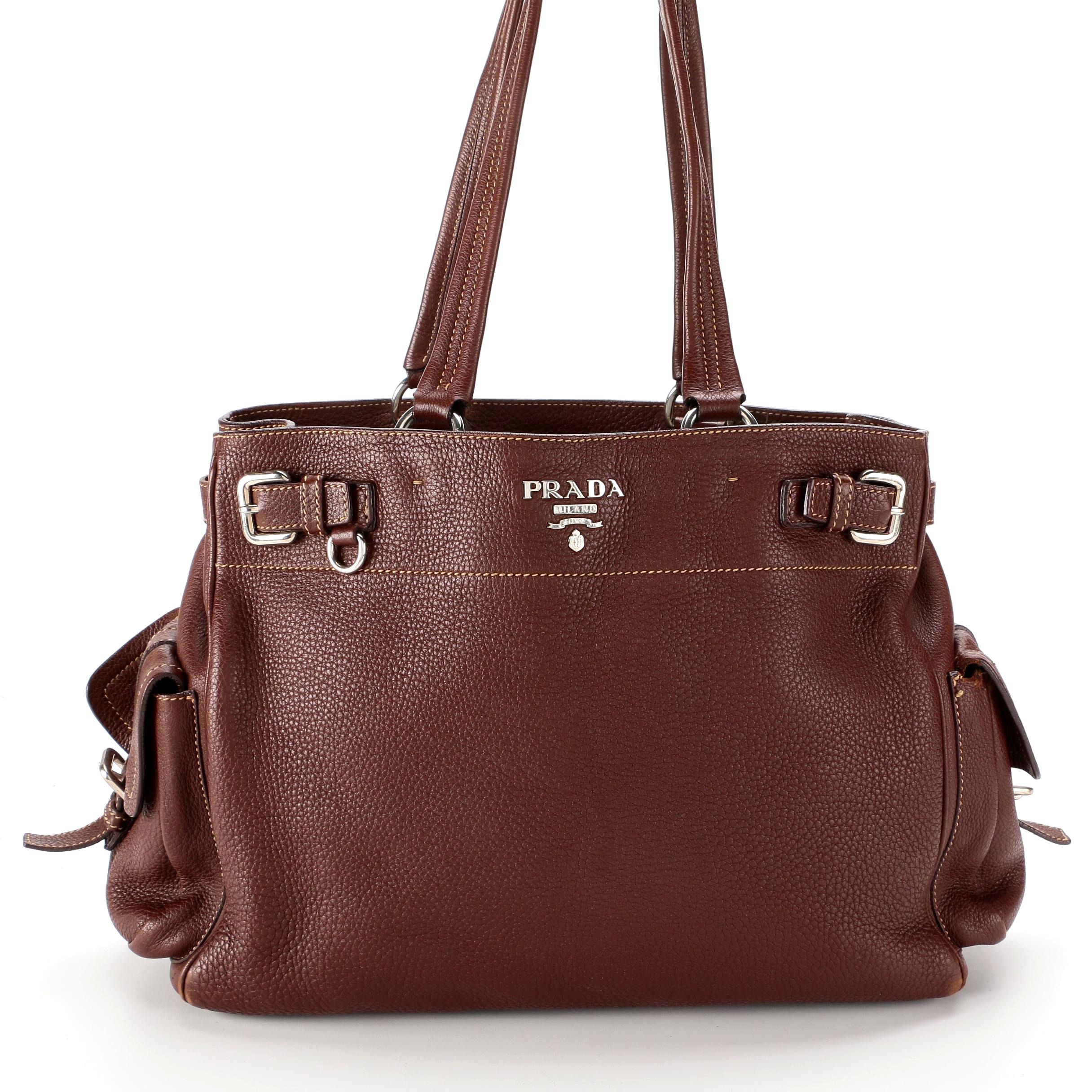 Prada Tote Bag in Vitello Daino Bruciato Leather