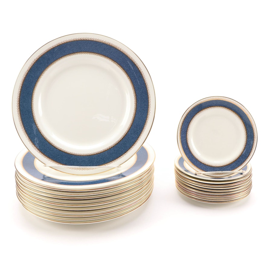 Royal Worcester "Belvoir Blue" Bone China Dinner and Bread & Butter Plates
