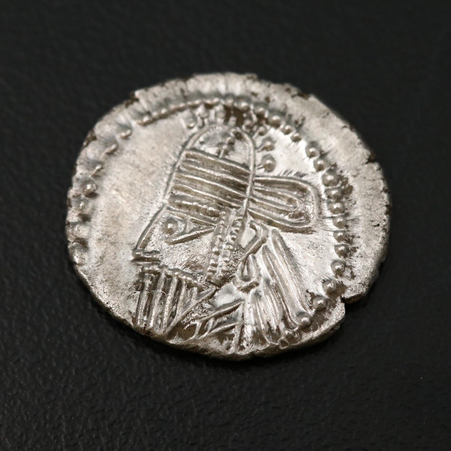 Ancient Parthian Kingdom AR Drachm Coin of Osroes II, ca. 190 AD