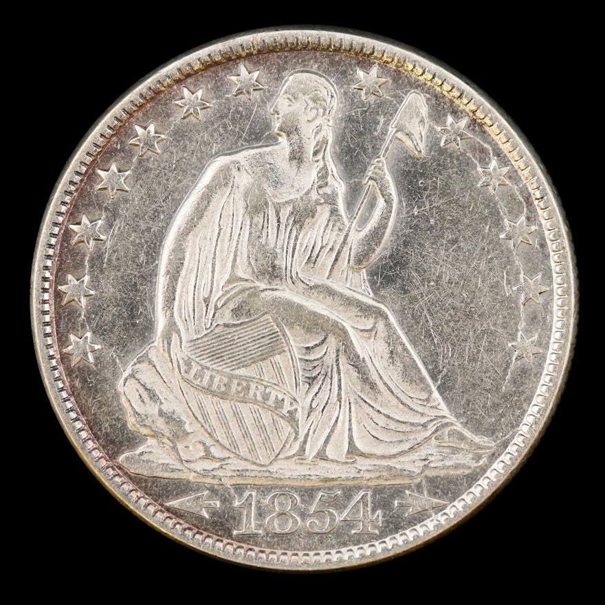 1854-O Seated Liberty "Arrows - No Rays" Silver Half Dollar