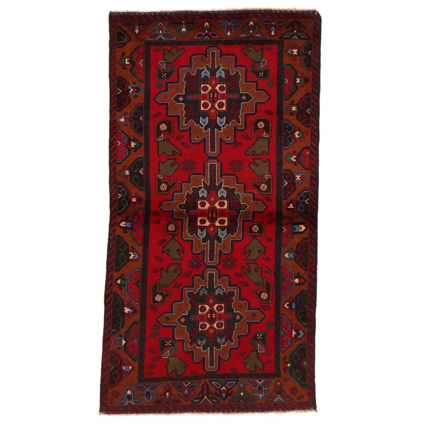 3'7 x 6'9 Hand-Knotted Pakistani Kazak Area Rug