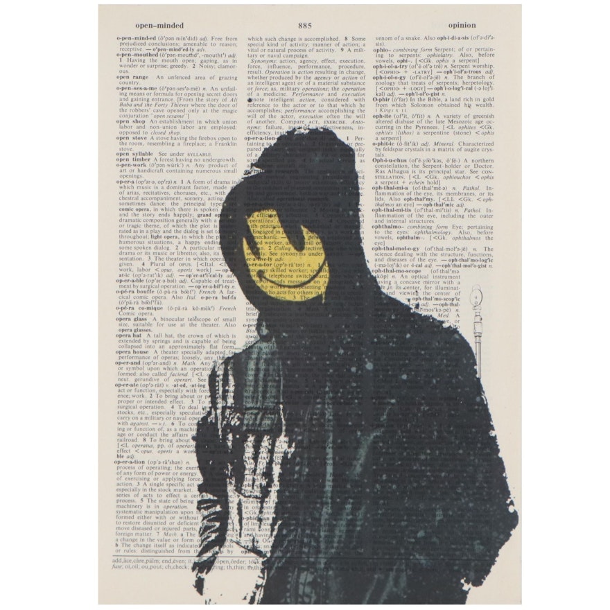 Offset Lithograph of Figure with Smiley Face After Banksy