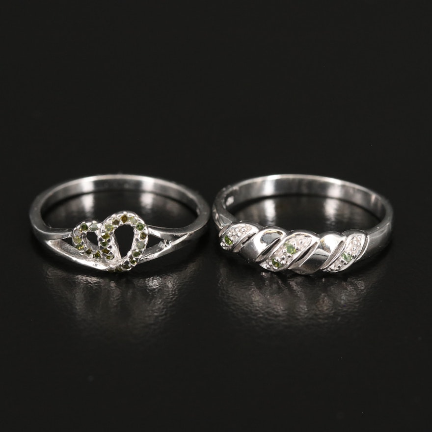 Sterling Diamond Knot and Twisted Ring