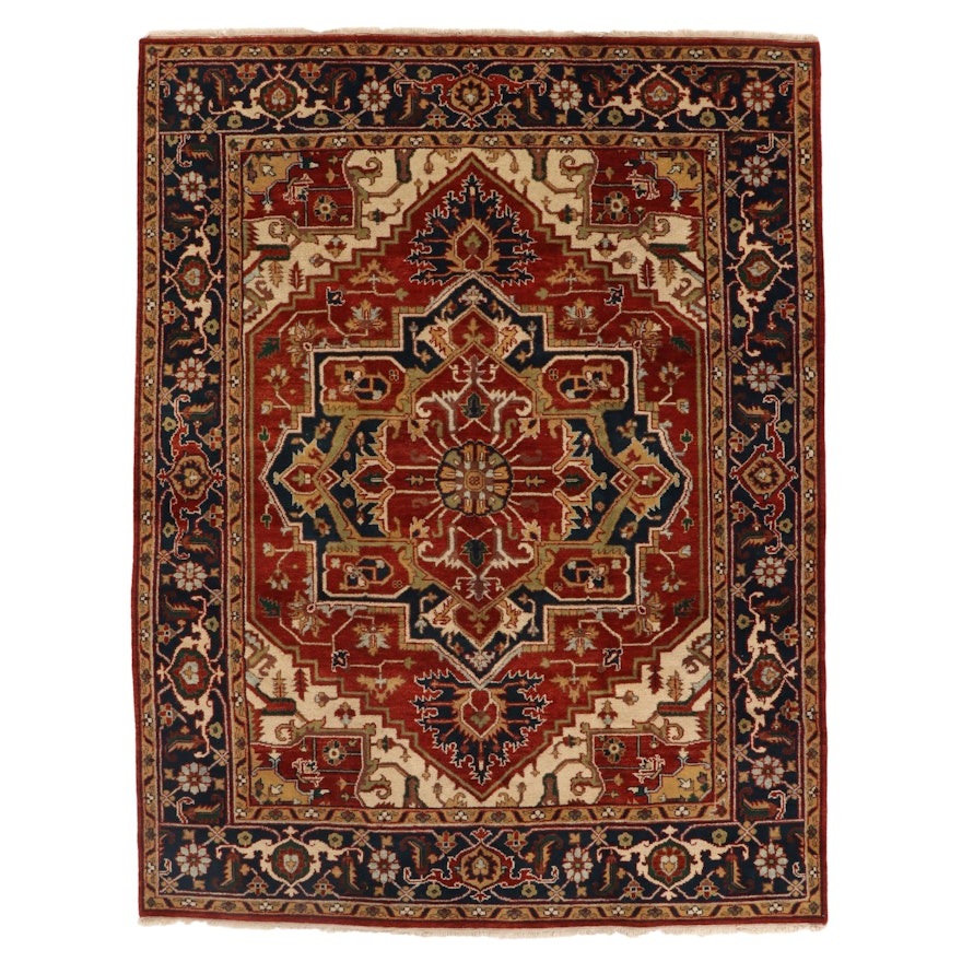 8' x 10'9 Hand-Knotted Indo-Persian Heriz Area Rug