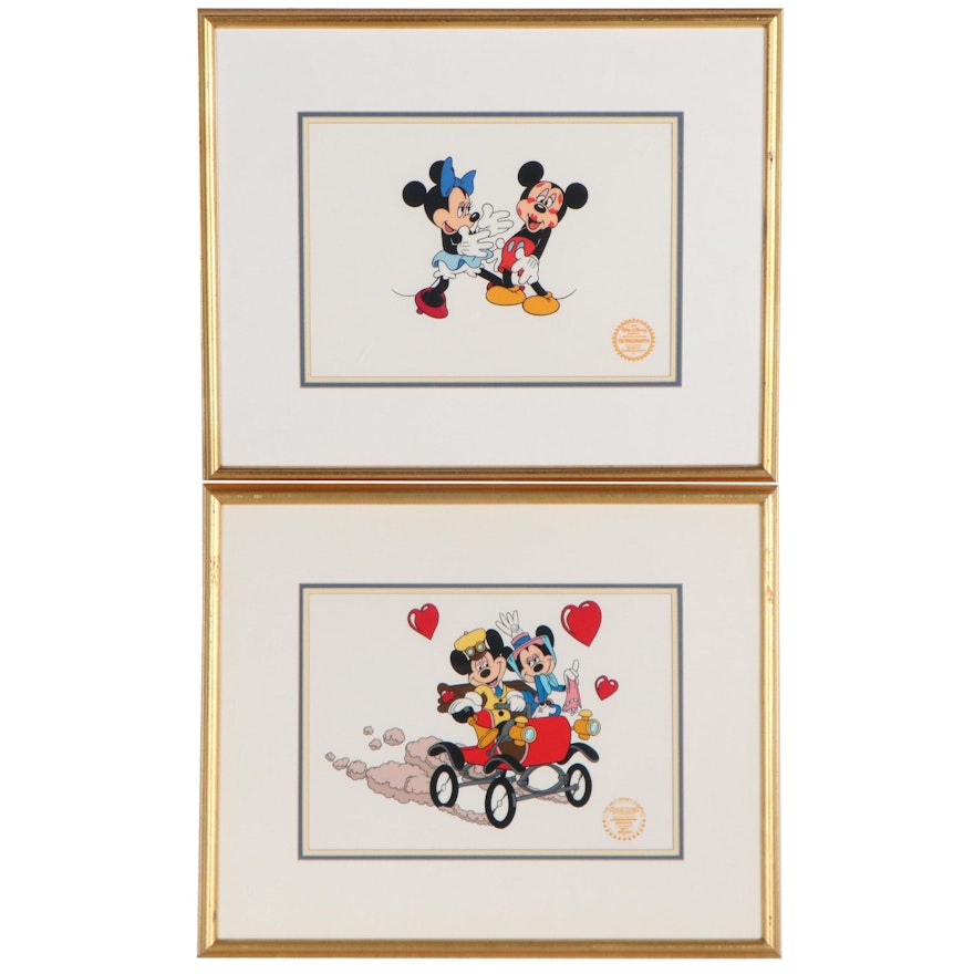 Walt Disney Sericels of Mickey and Minnie, Late 20th Century