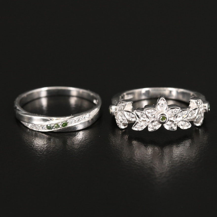 Sterling Diamond and Topaz Rings