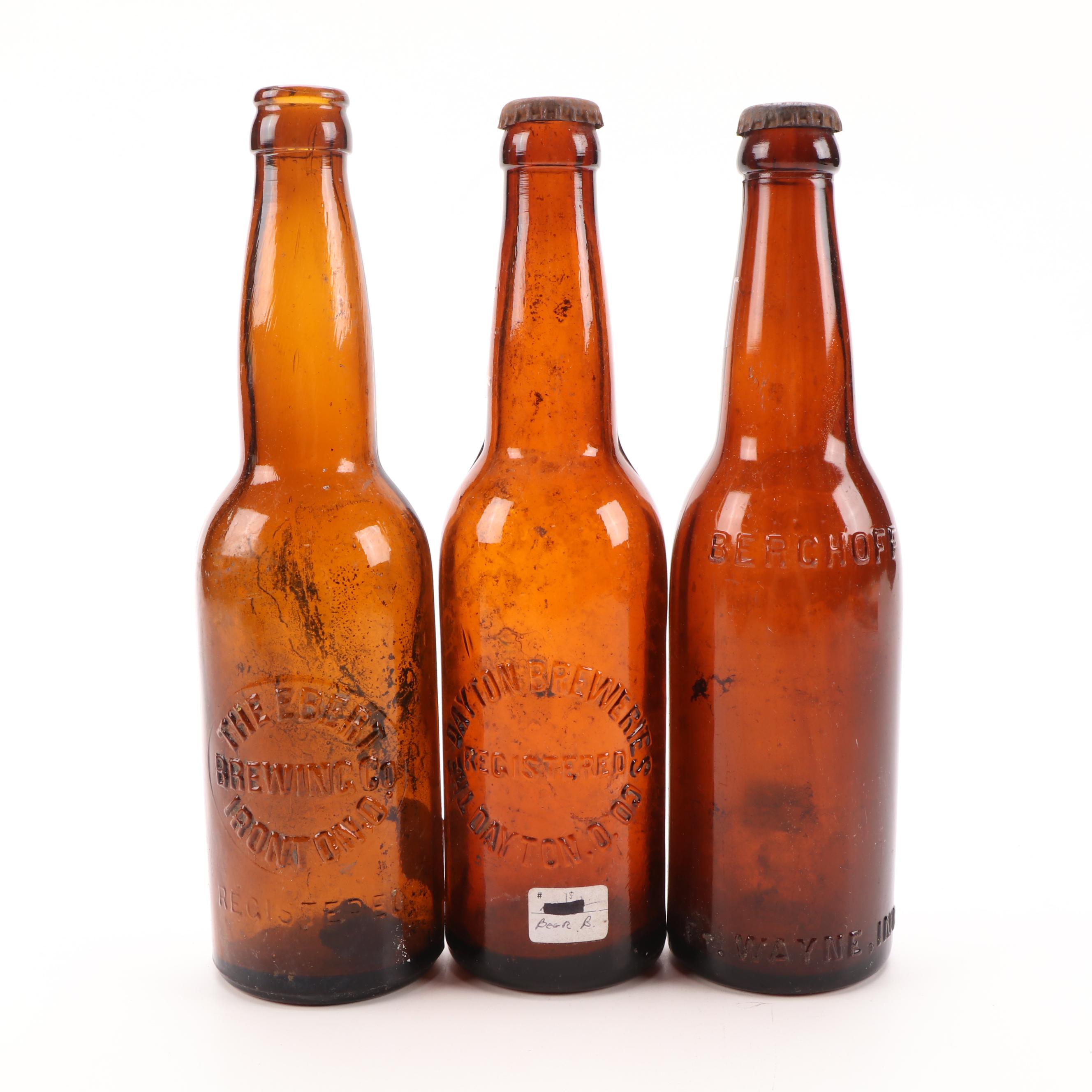 Dayton Breweries Co., Terre Haute Brewing Co., Other Amber Glass Beer Bottles