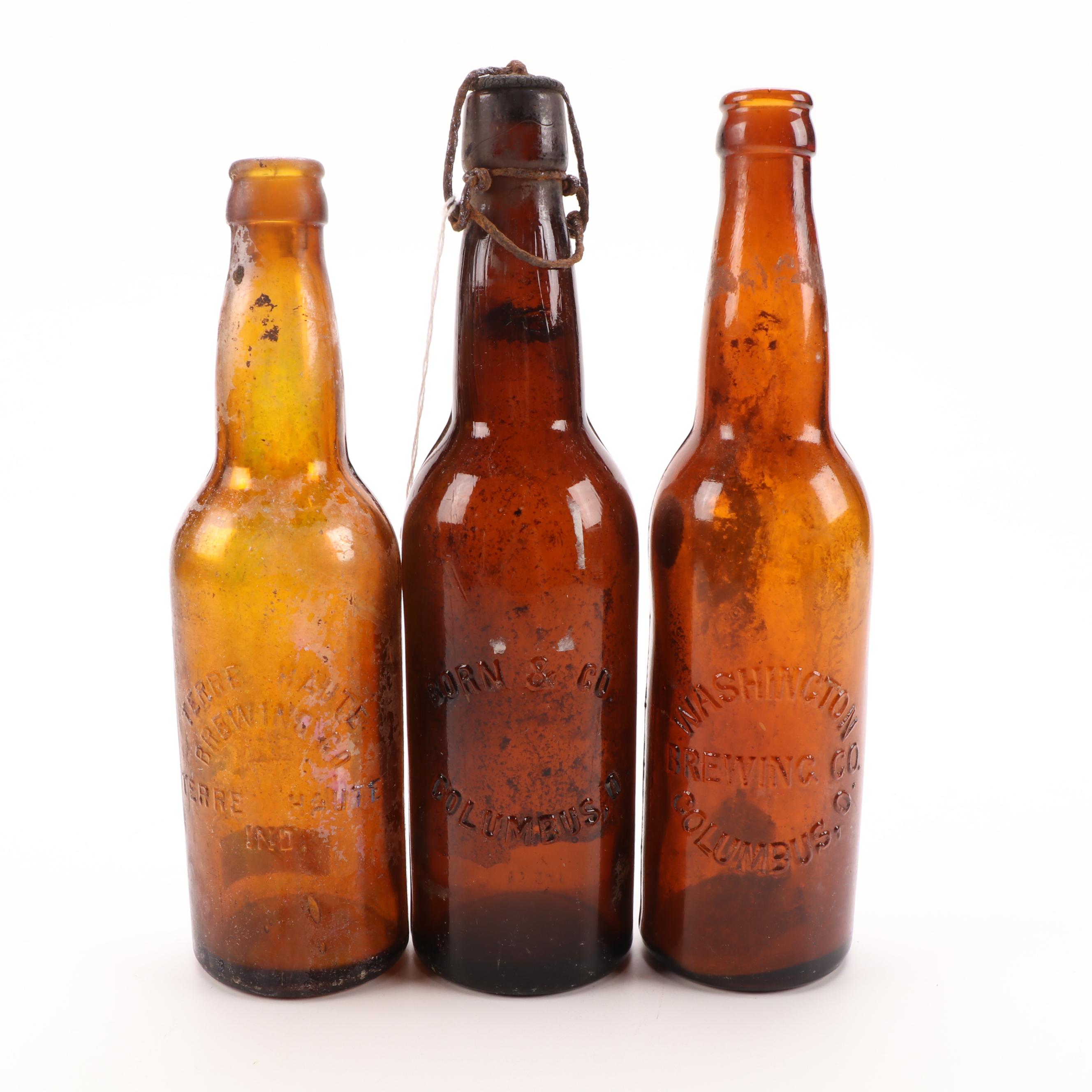 Dayton Breweries Co., Terre Haute Brewing Co., Other Amber Glass Beer Bottles