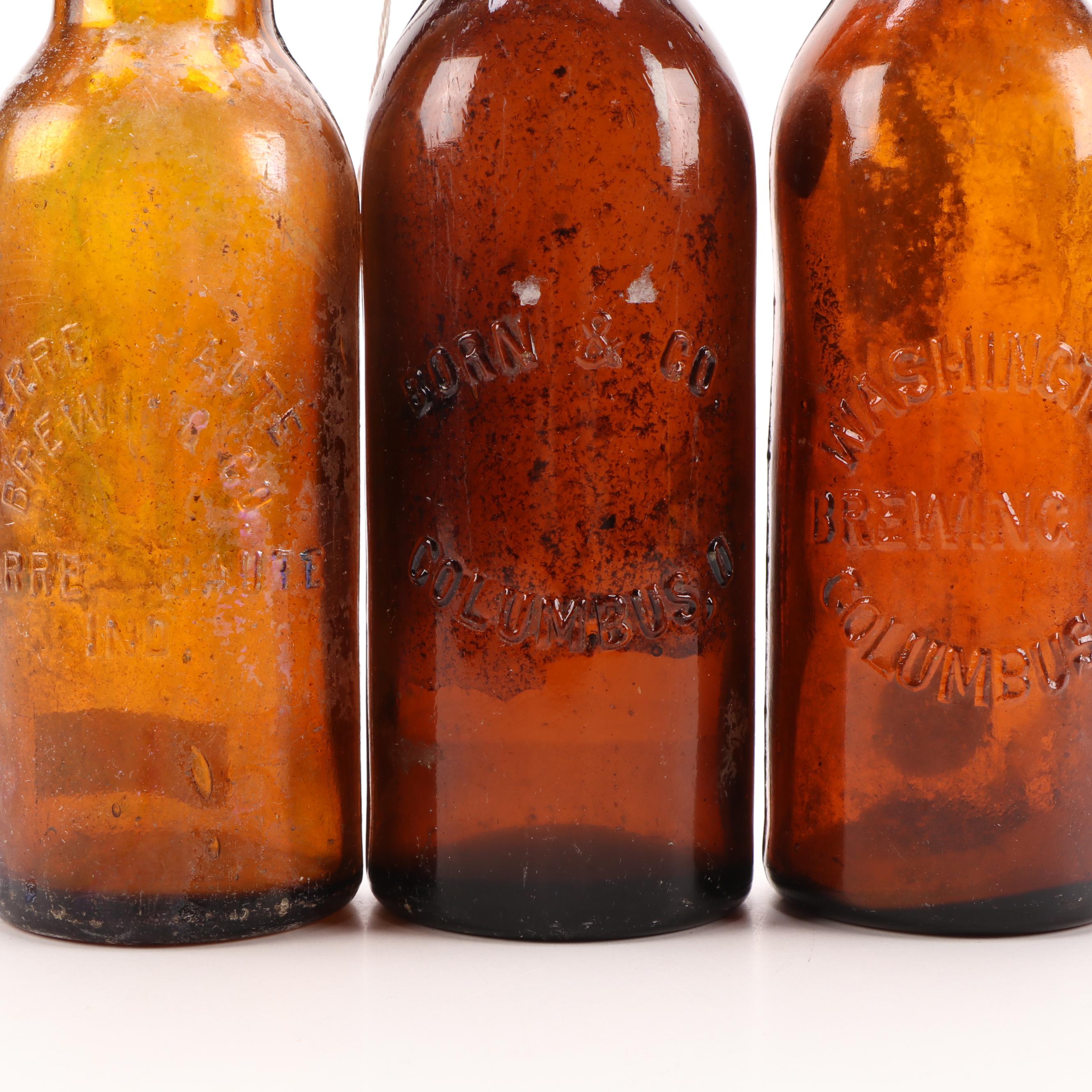Dayton Breweries Co., Terre Haute Brewing Co., Other Amber Glass Beer Bottles