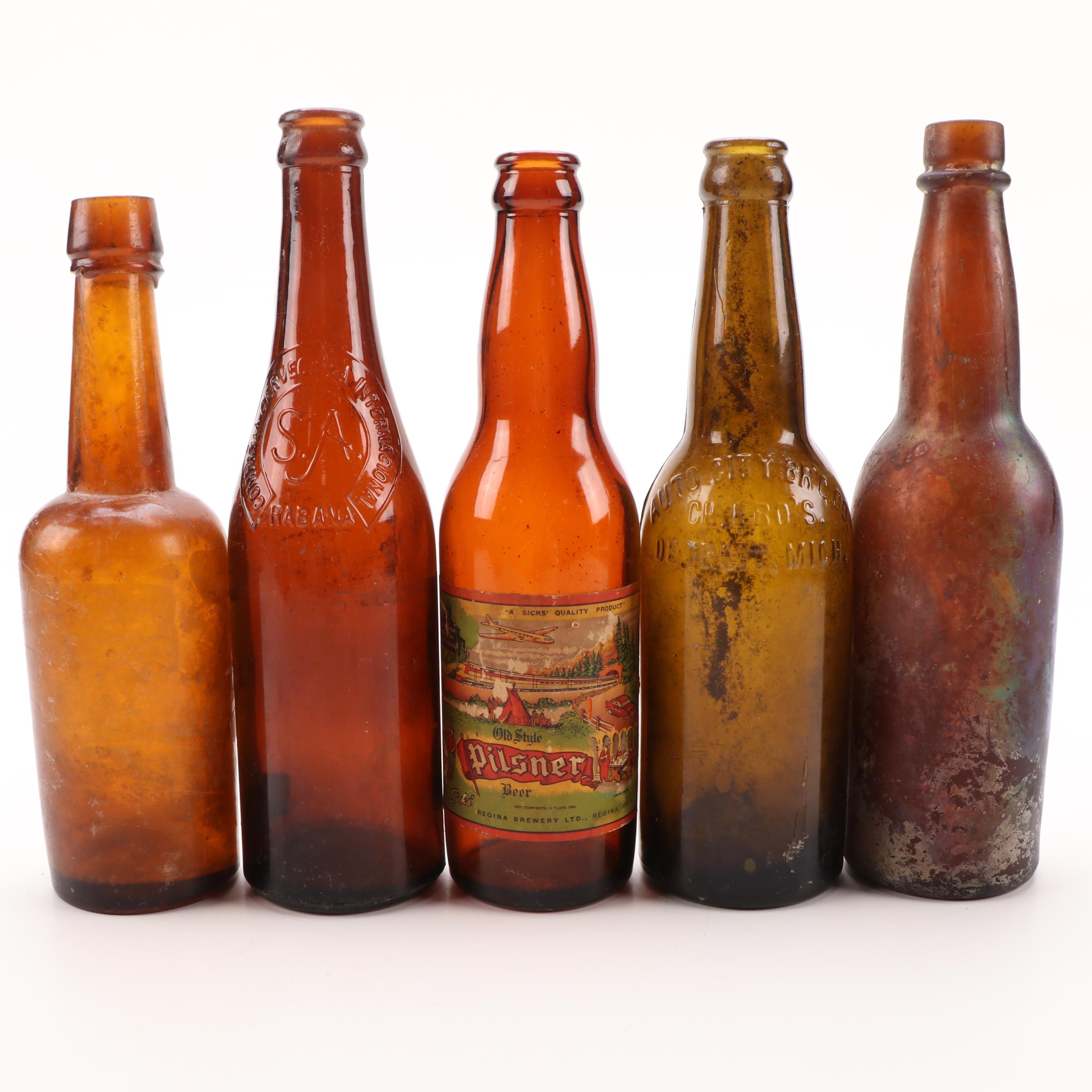 Dayton Breweries Co., Terre Haute Brewing Co., Other Amber Glass Beer Bottles