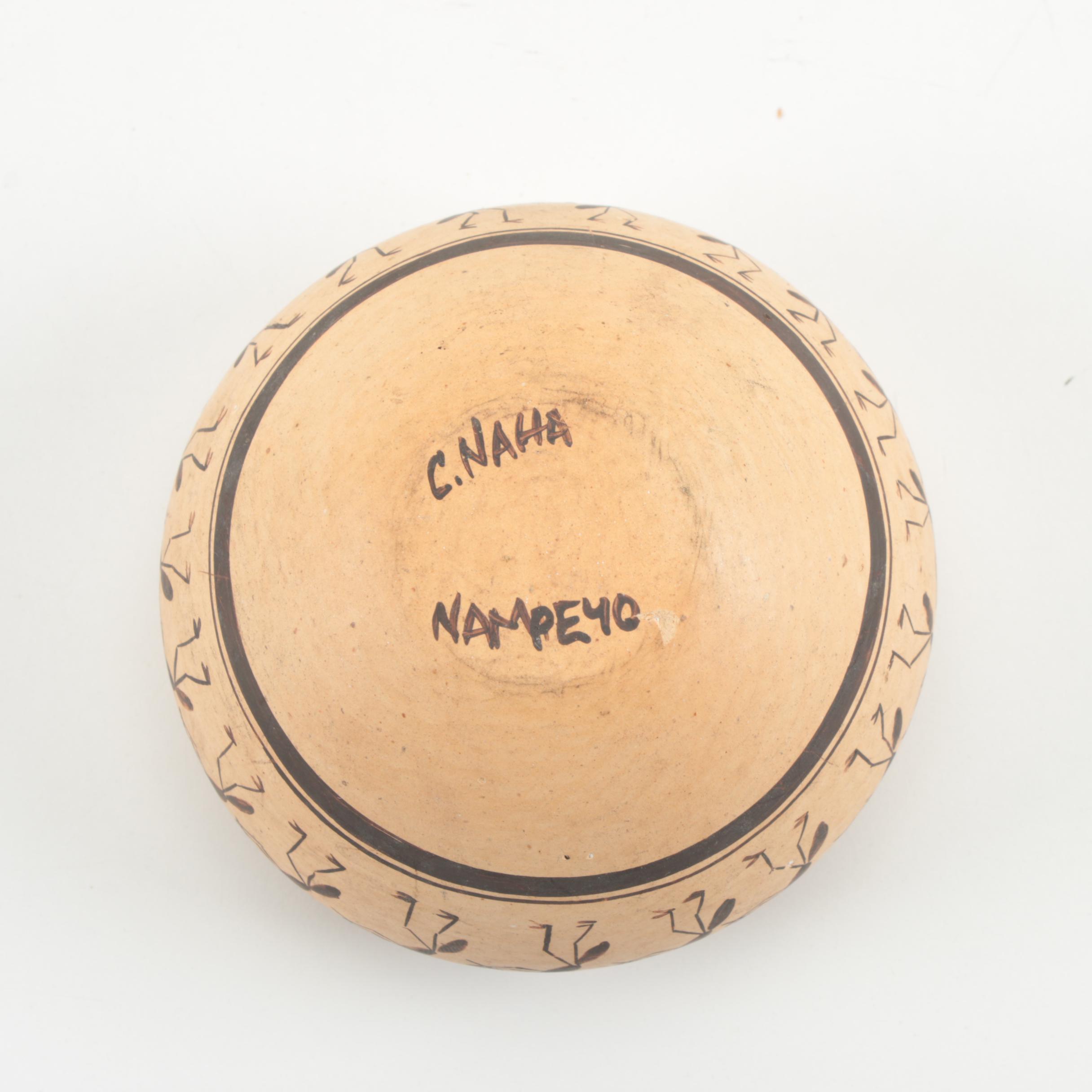 Cheryl Naha Nampeyo Hopi Vessels With Turtle Figurines, 20th Century