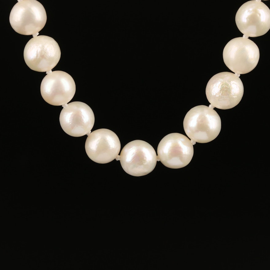 Semi-Baroque Pearl Necklace with 14K Clasp