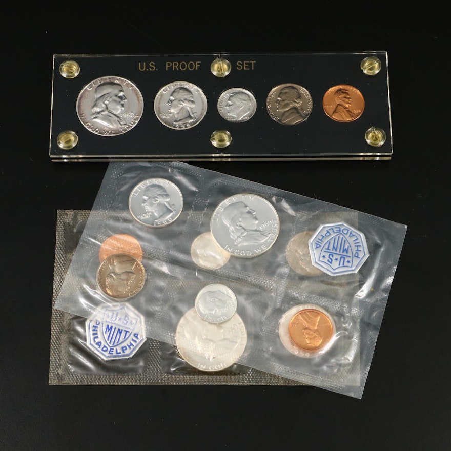 1958, 1959, and 1960 U.S. Mint Proof Sets