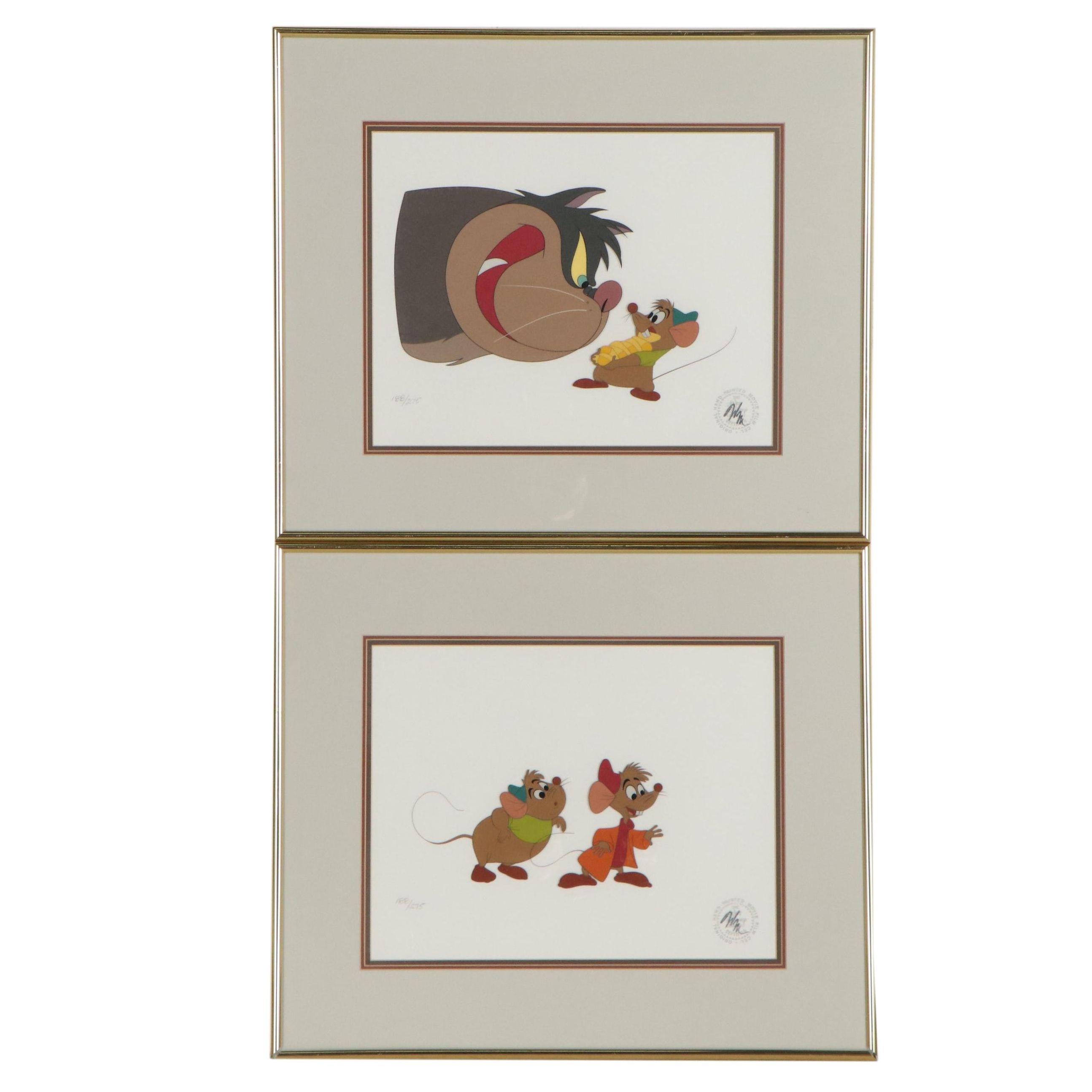 Disney "Cinderella" Hand-Painted Animation Cels, 1980