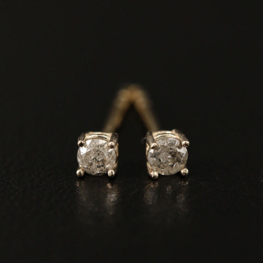 14K 0.12 CTW Diamond Solitaire Earrings