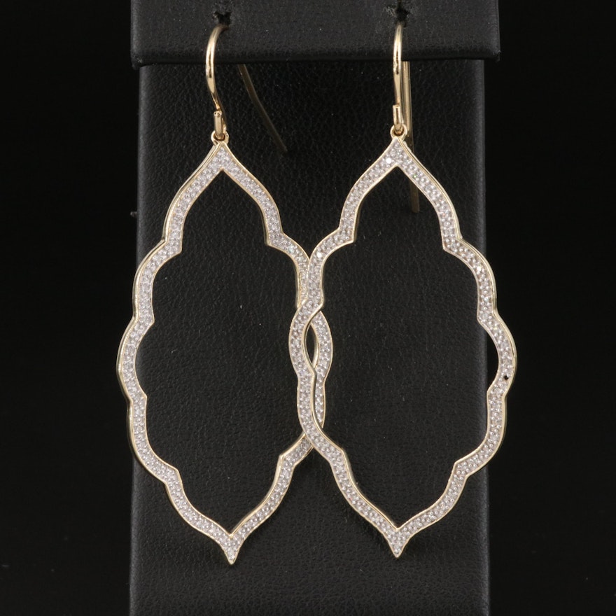 10K Diamond Arabesque Earrings