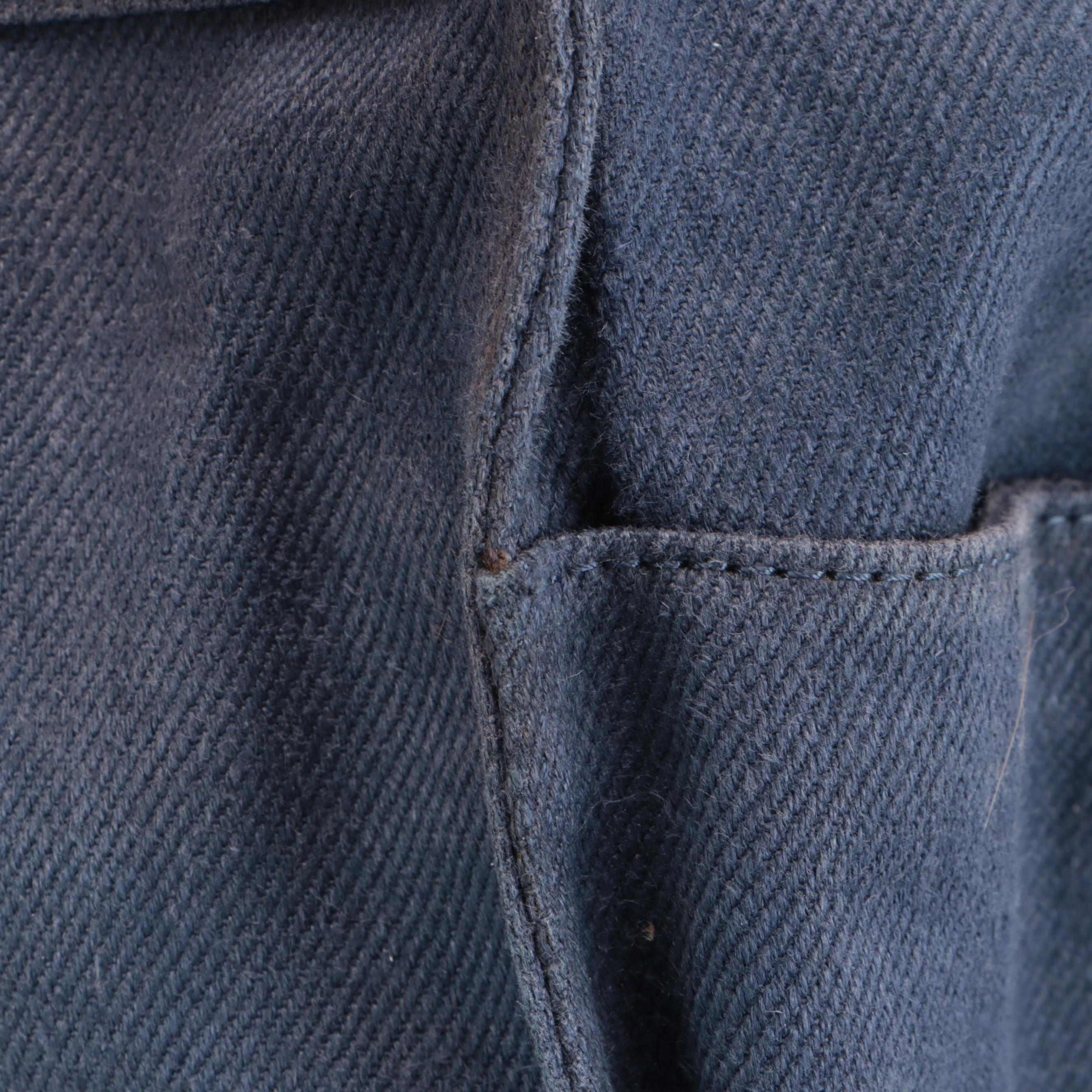 Tory Burch Logo Tote in Navy Blue Canvas with Leather Trim