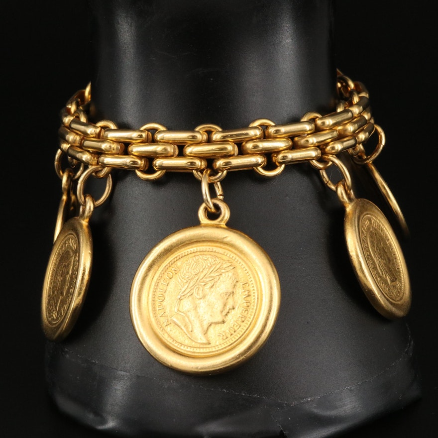 Ben-Amun Charm Bracelet with Replica Coins