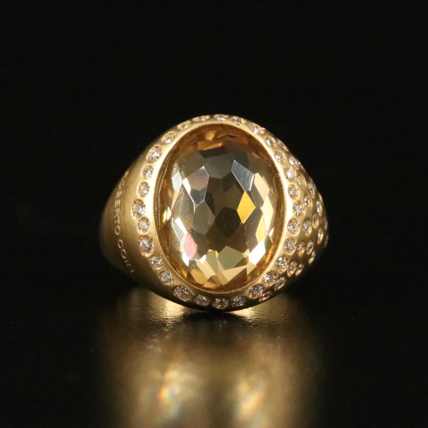 Roberto Coin 18K Citrine and Diamond Ring