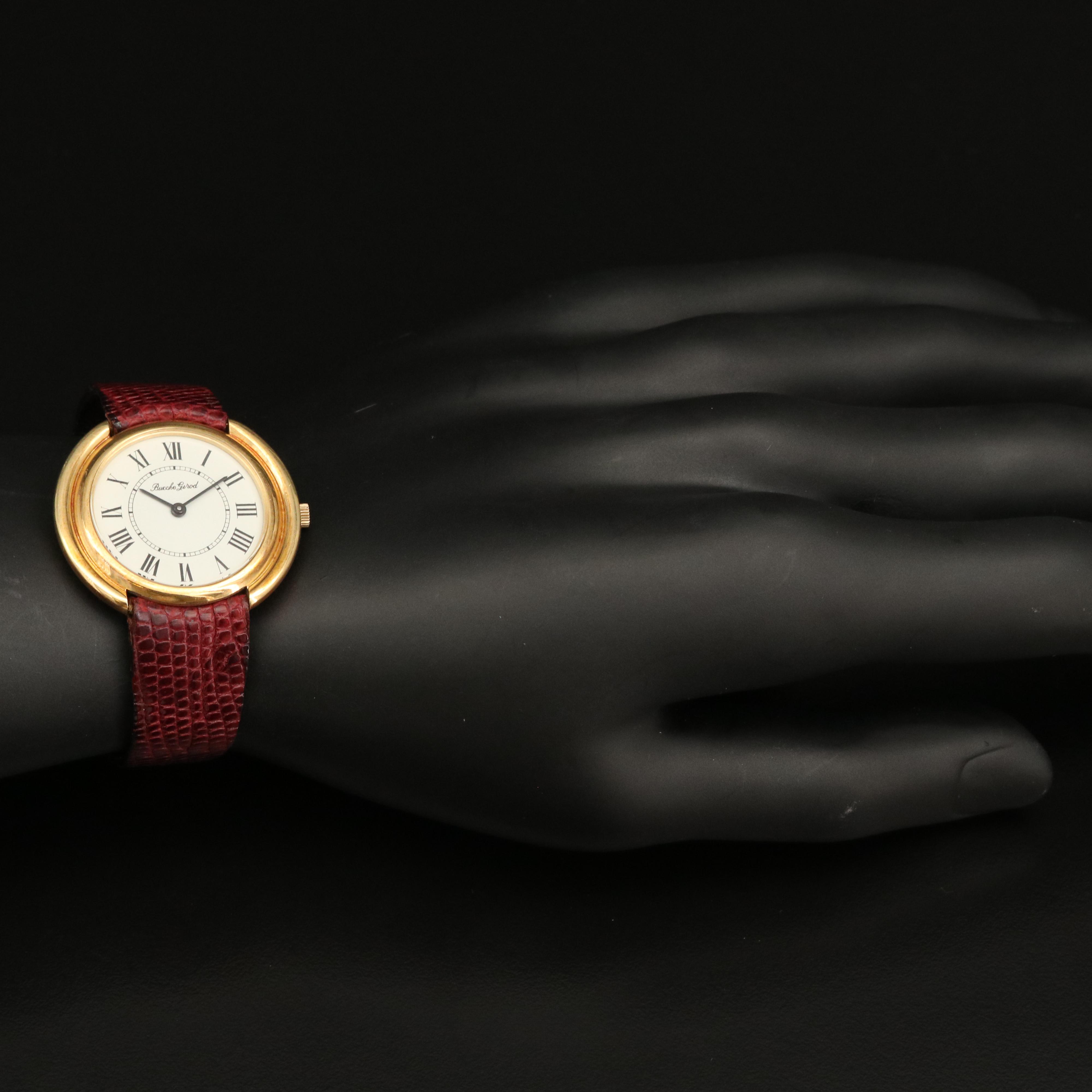 Vintage Bueche-Girod 18K Yellow Gold Stem Wind Watch