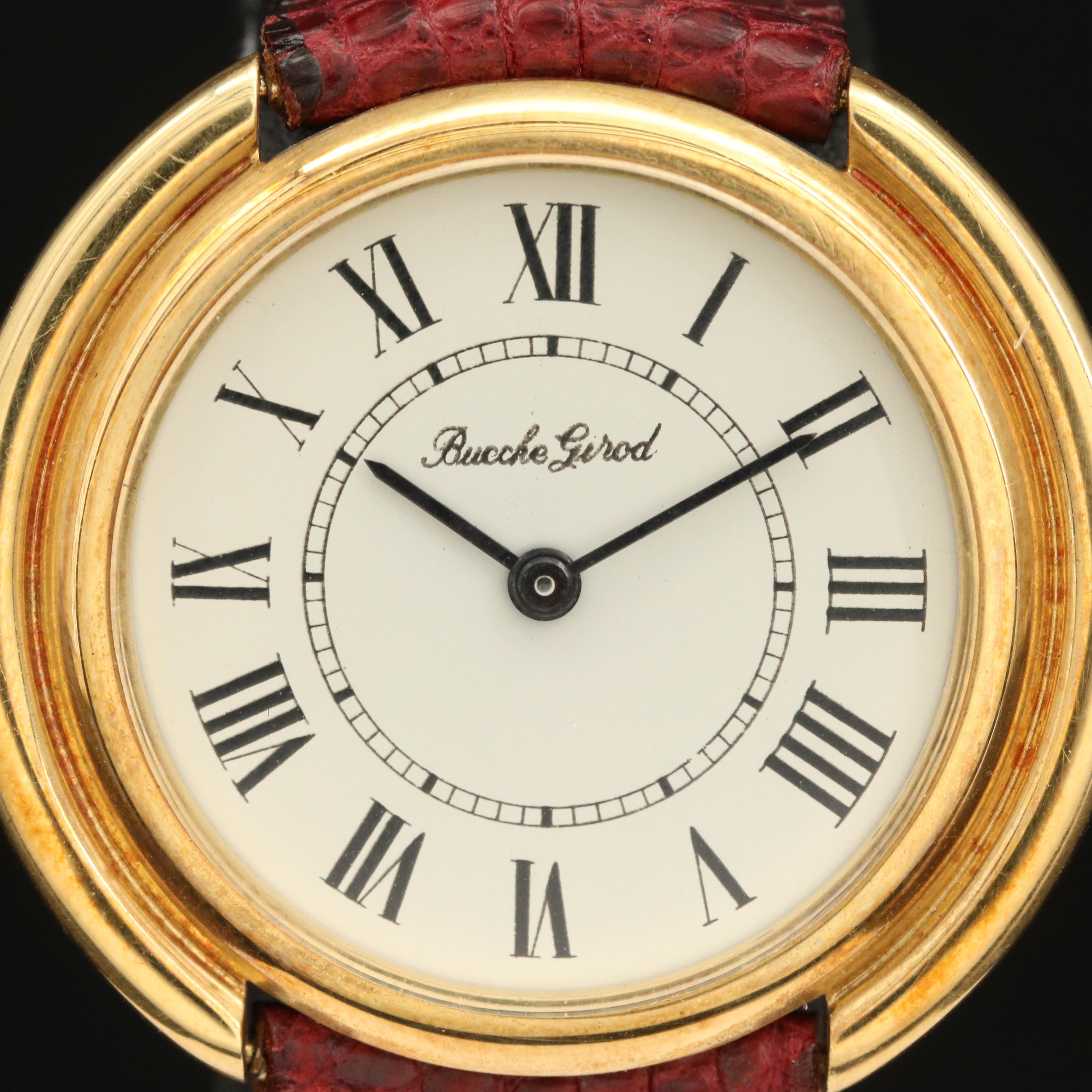 Vintage Bueche-Girod 18K Yellow Gold Stem Wind Watch