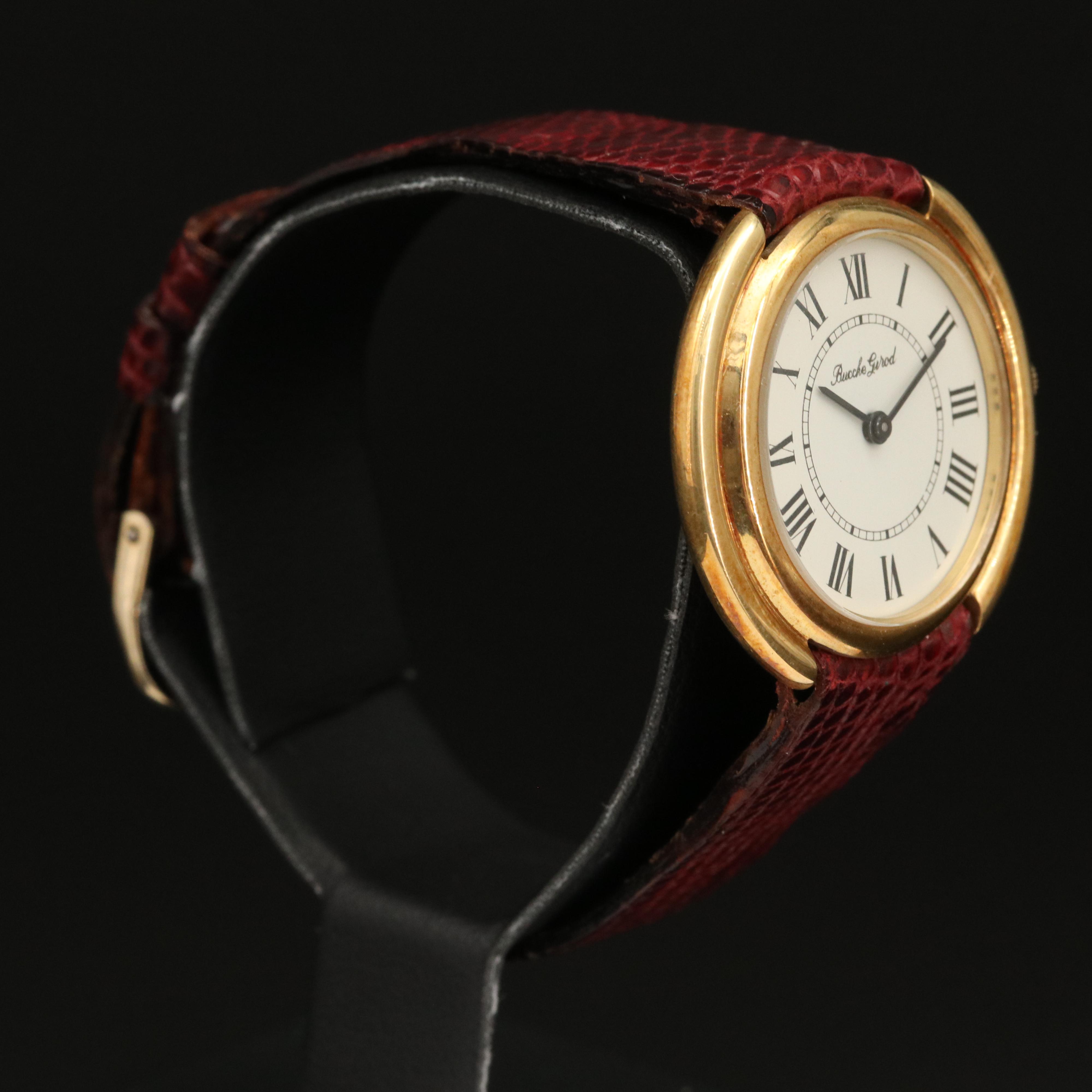 Vintage Bueche-Girod 18K Yellow Gold Stem Wind Watch