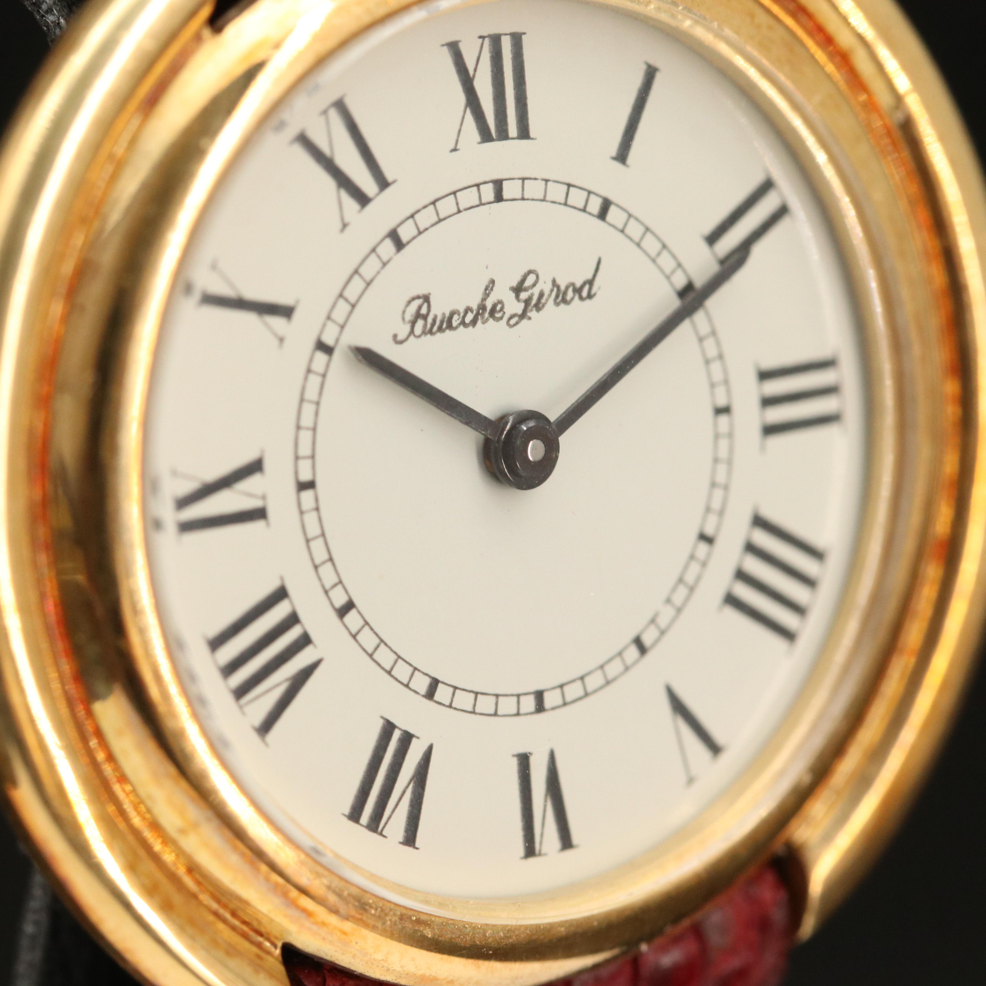 Vintage Bueche-Girod 18K Yellow Gold Stem Wind Watch