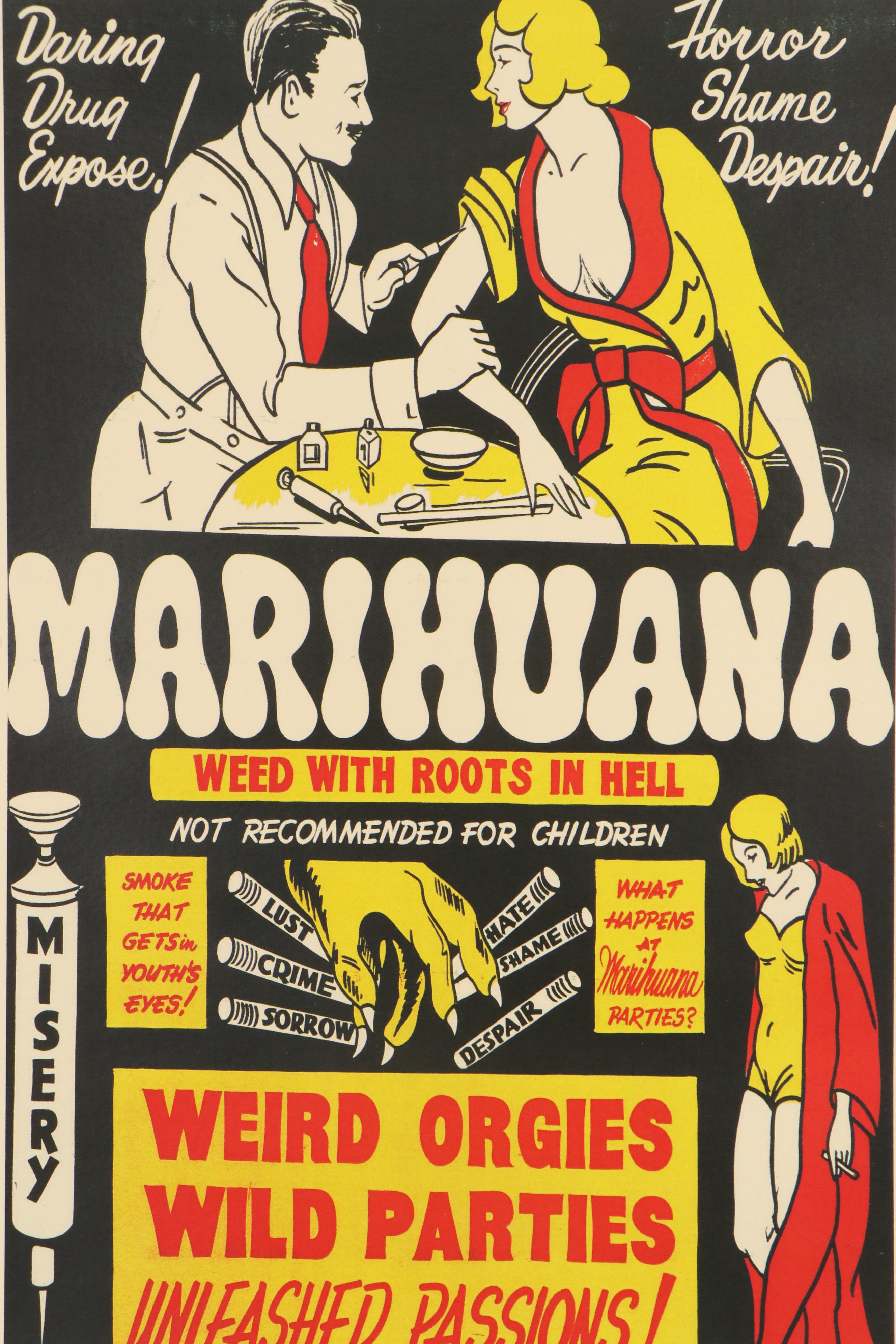 Propaganda Giclée Poster "Marihuana: Weed With Roots in Hell," 21st Century
