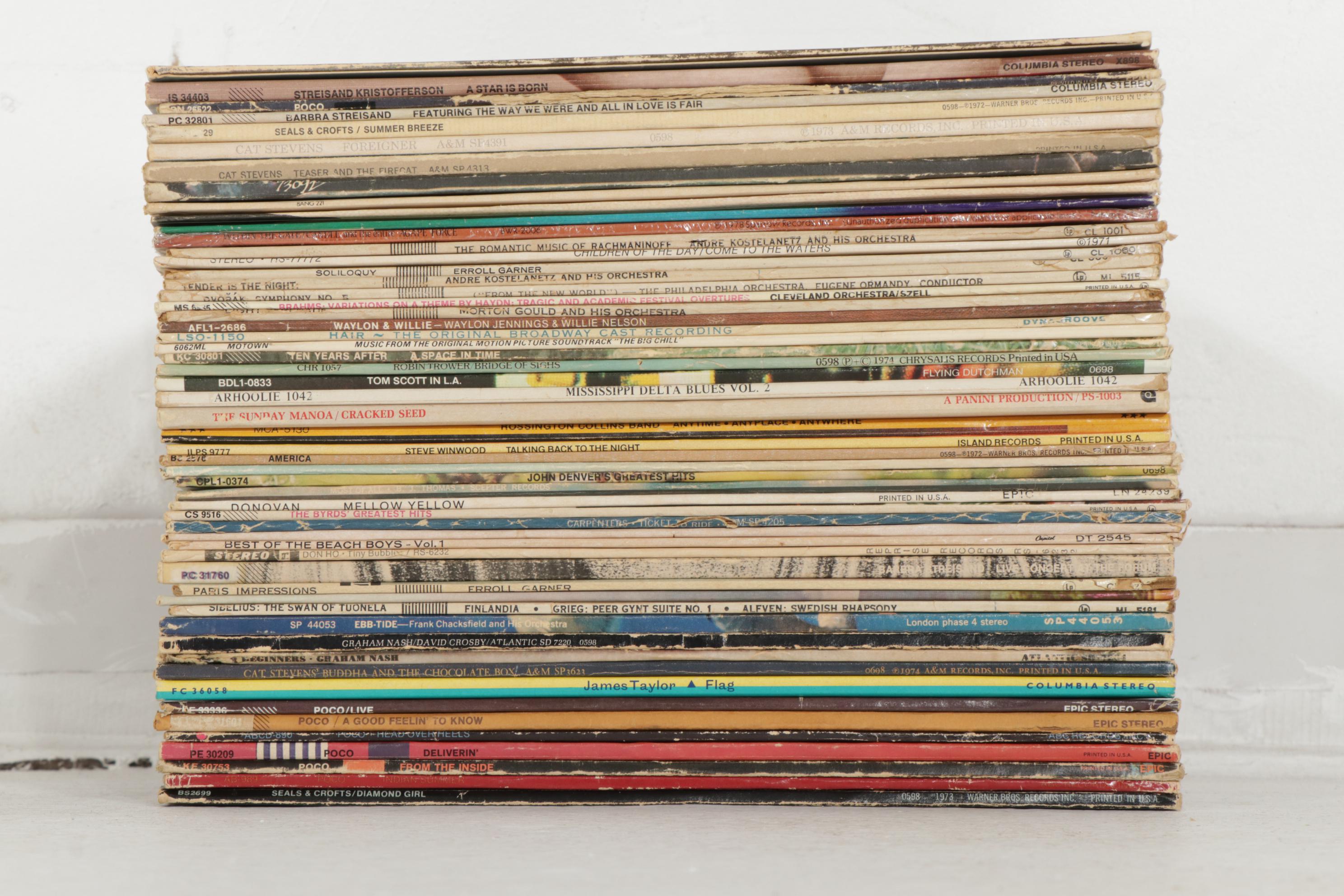 James Taylor, Paul Simon, Carole King and Other Vinyl Records, Mid-20th C.