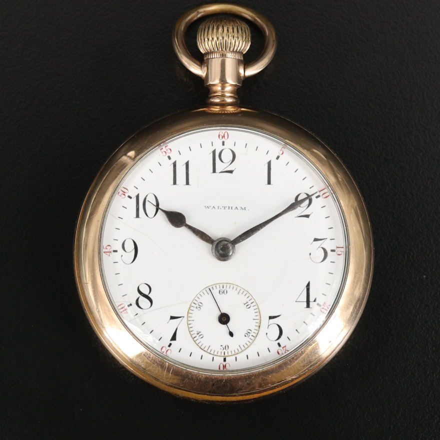 1900 Waltham P.S. Bartlett Gold Filled Open Face Pocket Watch