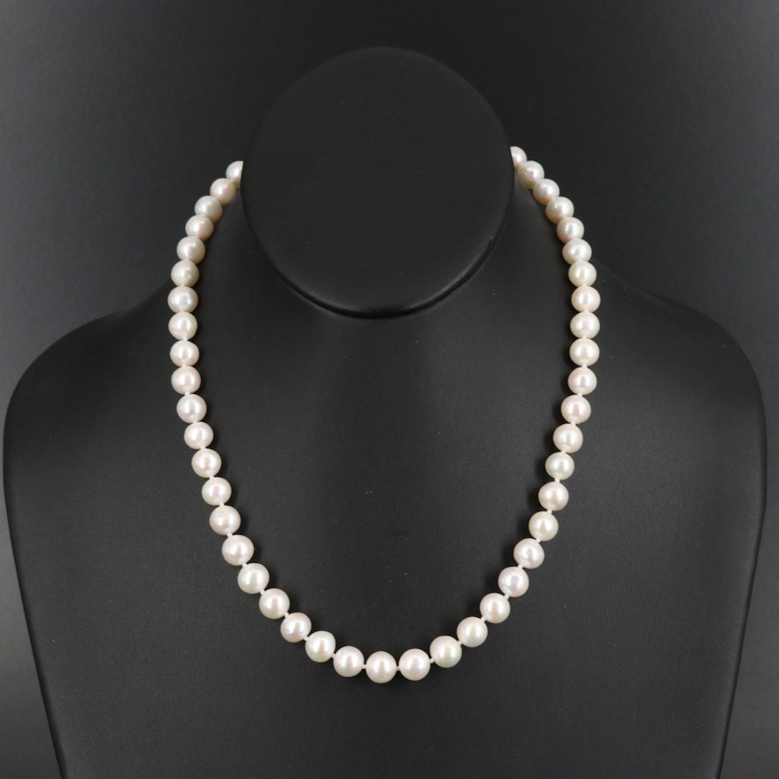 Pearl Necklace with 18K Clasp