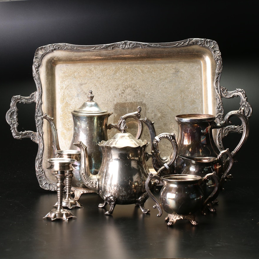 FB Rogers Silver Co. Silver Plated Tea Set With Serving Tray