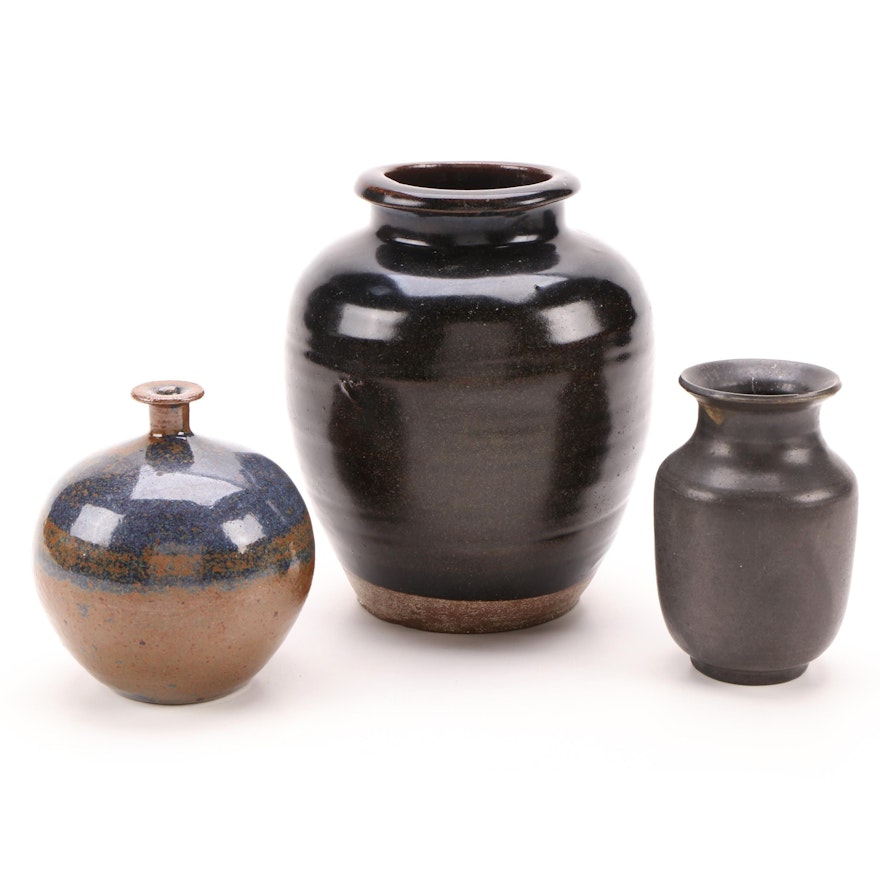 Paul Bellardo Ceramic Vase and Other Wheel-Thrown Vases