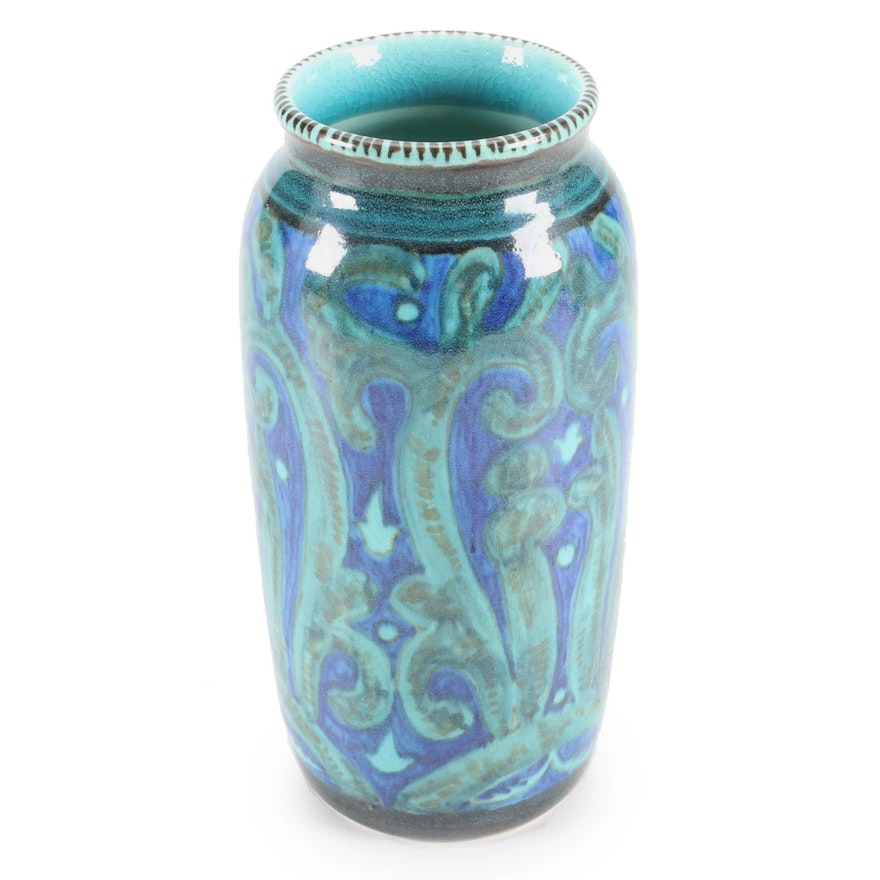 William E. Hentschel for Rookwood Pottery Vase with Blue Overglaze, 1920