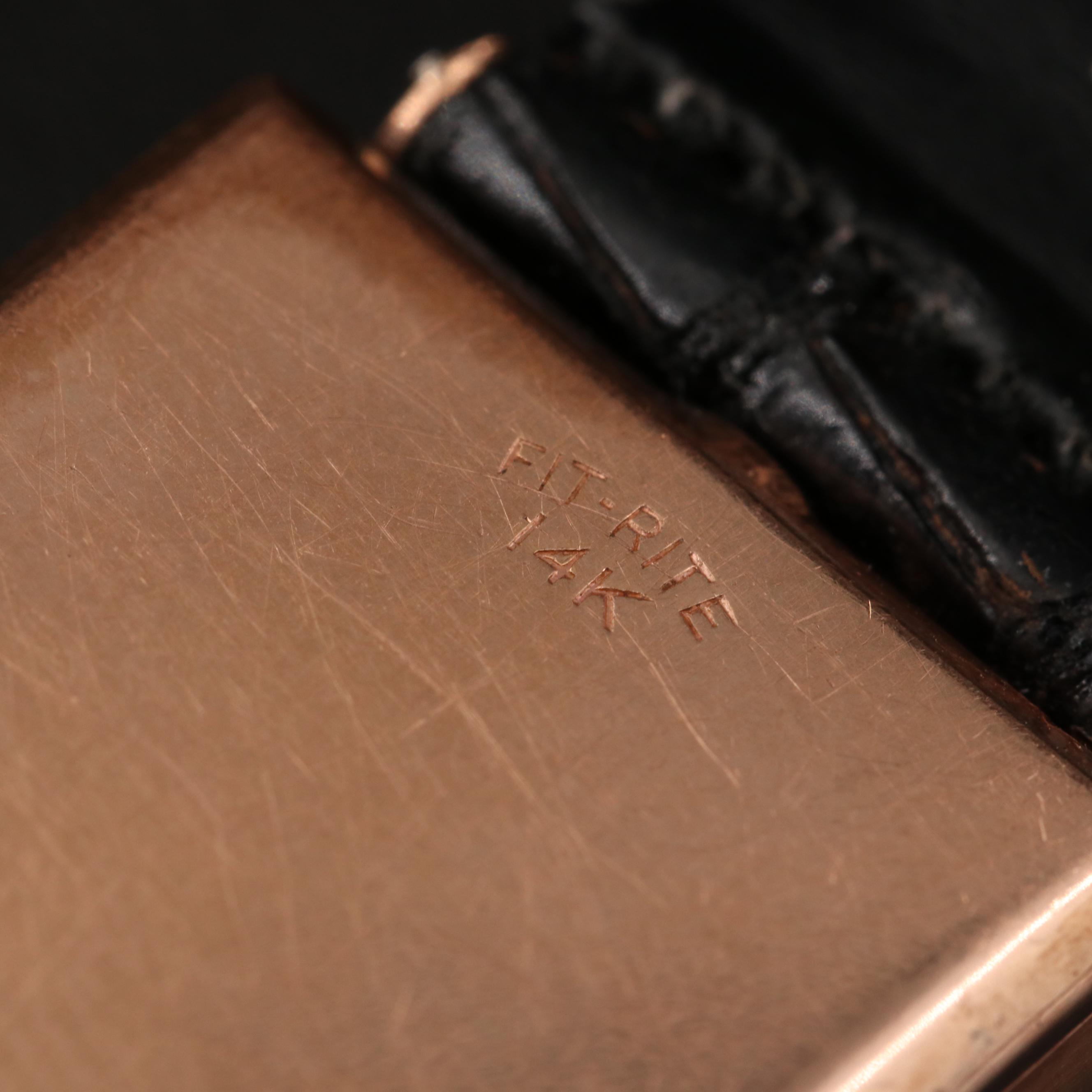 Vintage Garson Crystal Dial 14K Rose Gold Watch