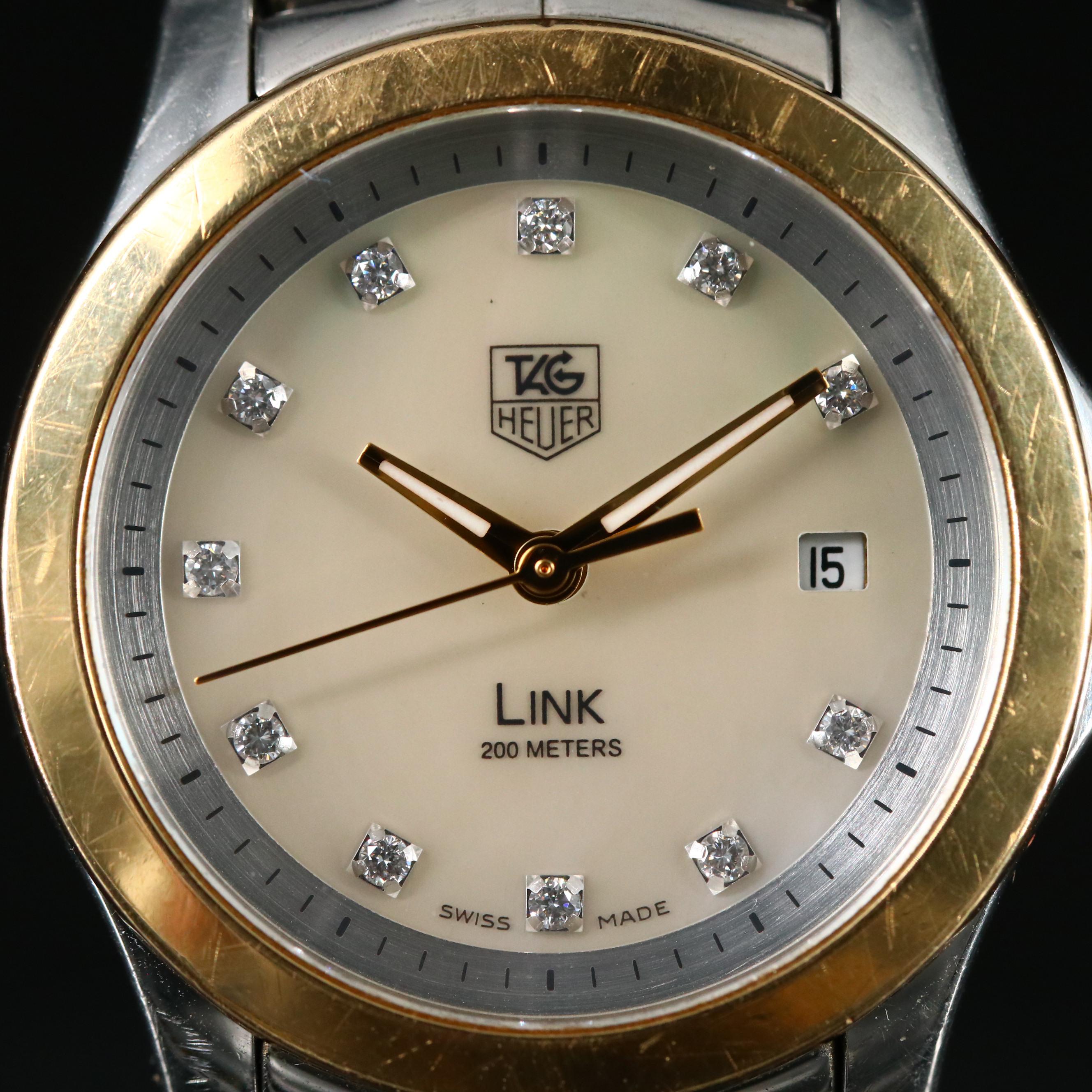 TAG Heuer Link 18K Gold and Stainless Steel Diamond Dial Watch
