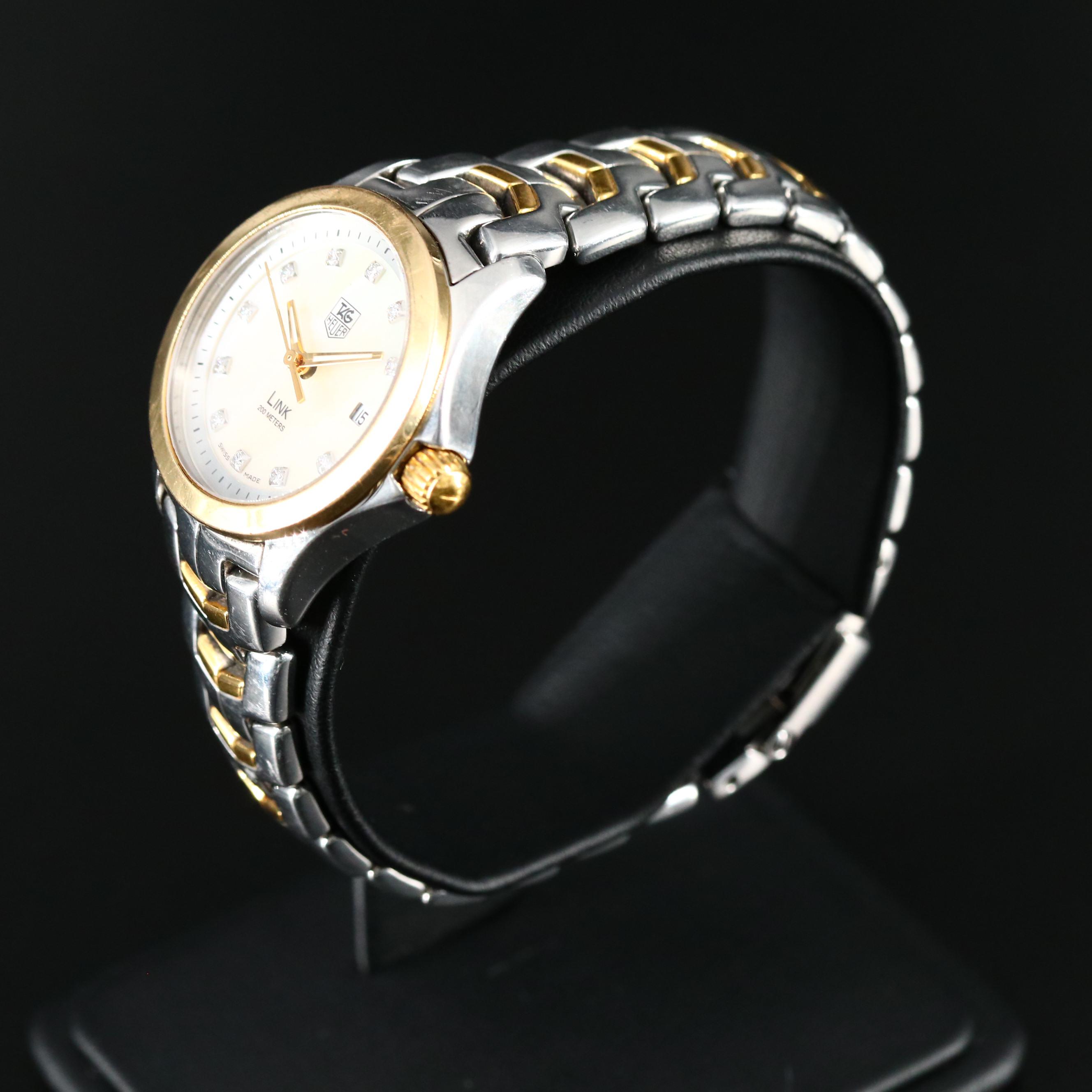 TAG Heuer Link 18K Gold and Stainless Steel Diamond Dial Watch