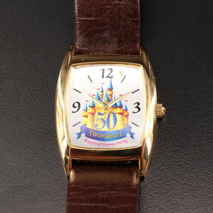 Disney 50th Anniversary of Disneyland Gold Tone Wristwatch