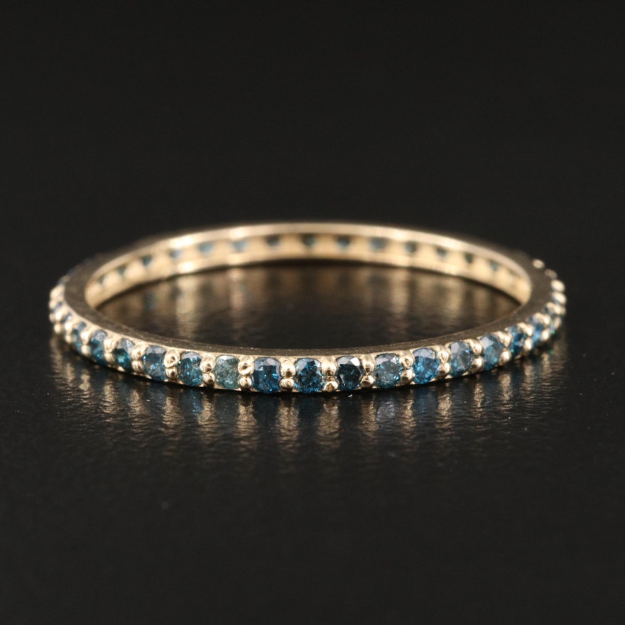 14K Blue Diamond Eternity Band