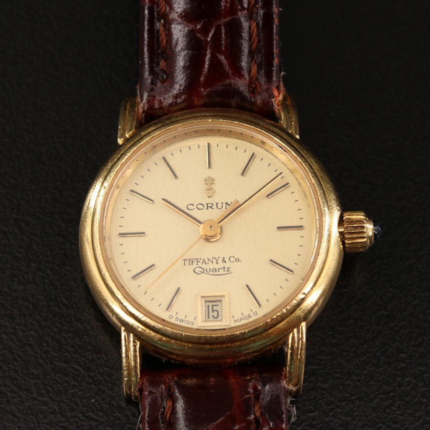 Vintage Corum for Tiffany & Co. 18K Gold Quartz Wristwatch