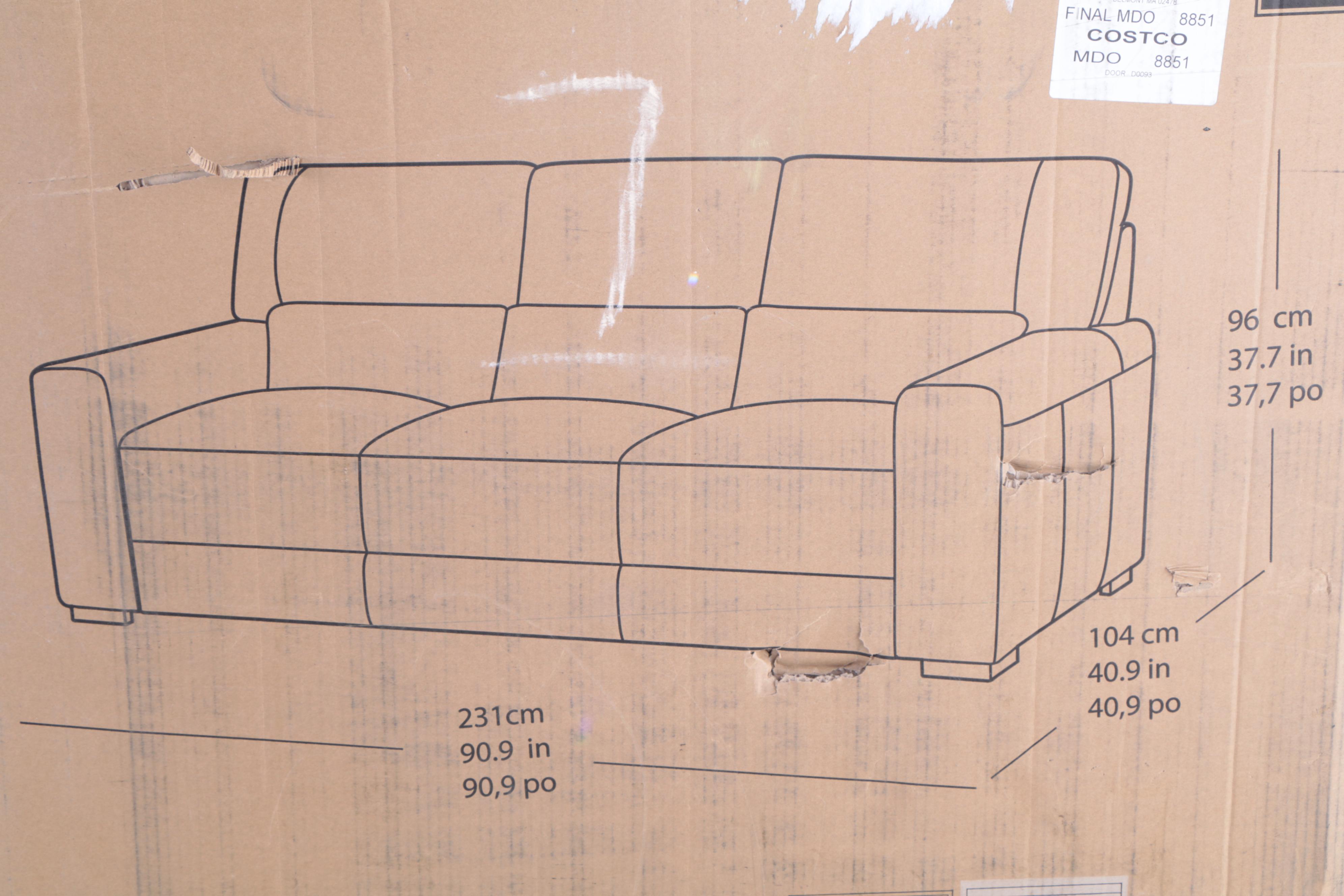 Gilman Creek Furniture "Rawlins" Three-Seat Leather Sofa