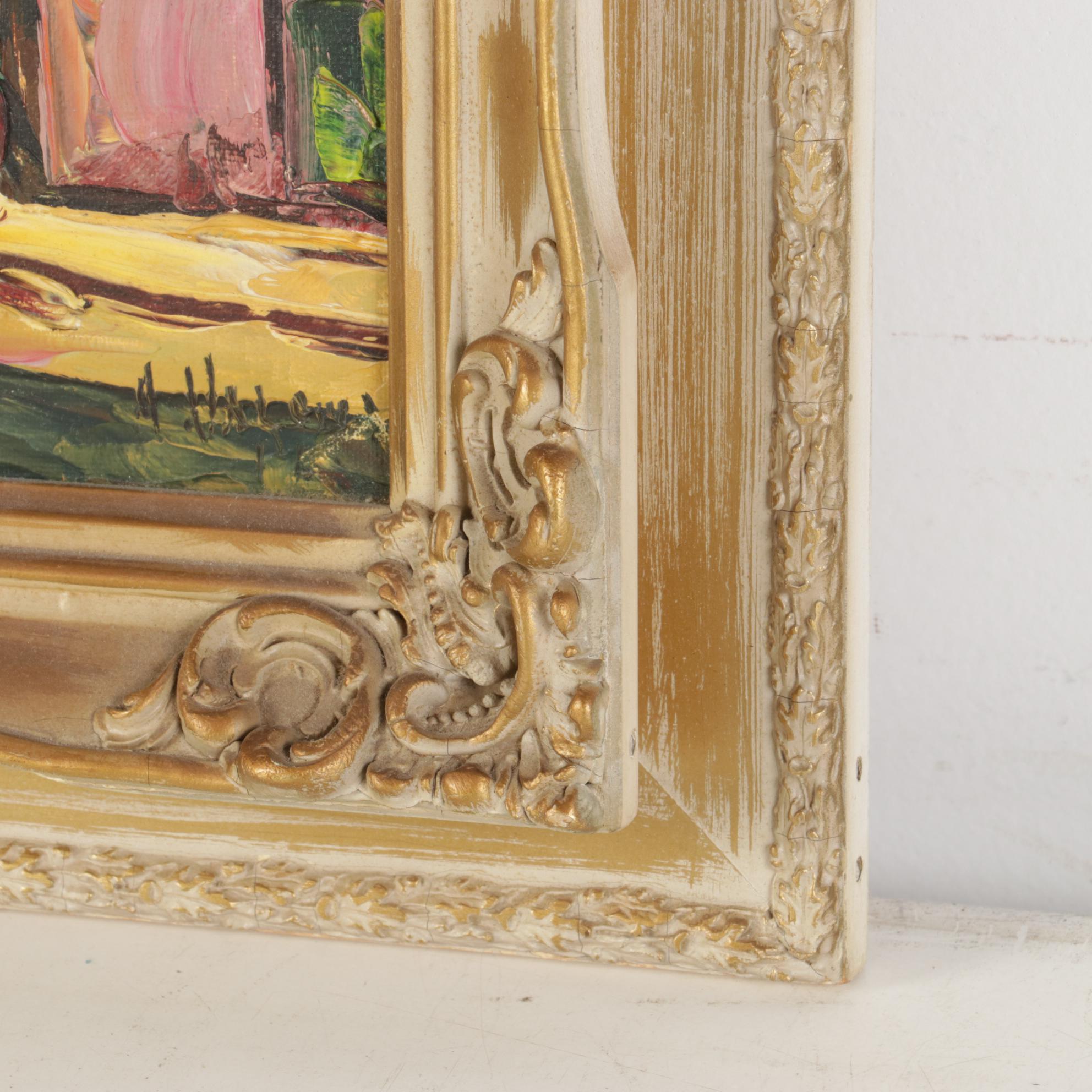 A. Valentine Impressionist Oil Painting "Moulin Rouge," Mid to Late 20th Century