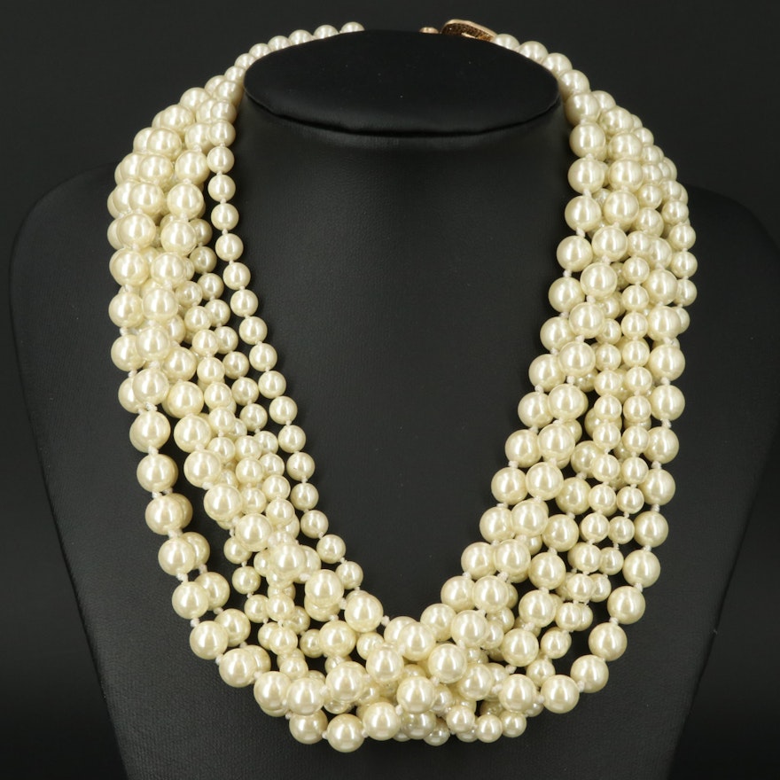 KJL by Kenneth Jay Lane Multi-Strand Faux Pearl Necklace